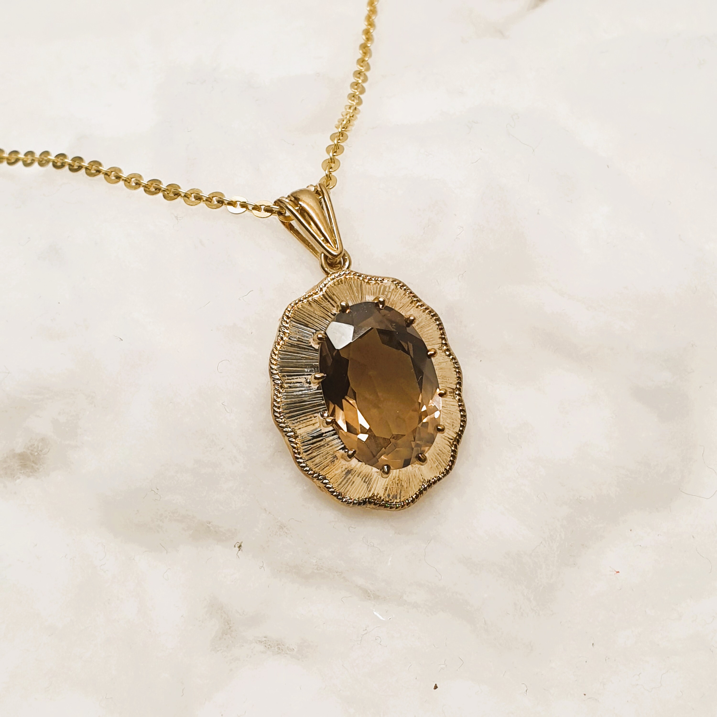 Nostalgischer Goldanhänger Anhänger - ohne Kette - Gold 333 Rauchquarz Shabby Vintage edel GAN160