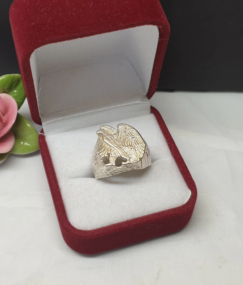 19,7 mm Ring Silberring Silber 925 Adler edel detailgetreu Vintage selten SR1424