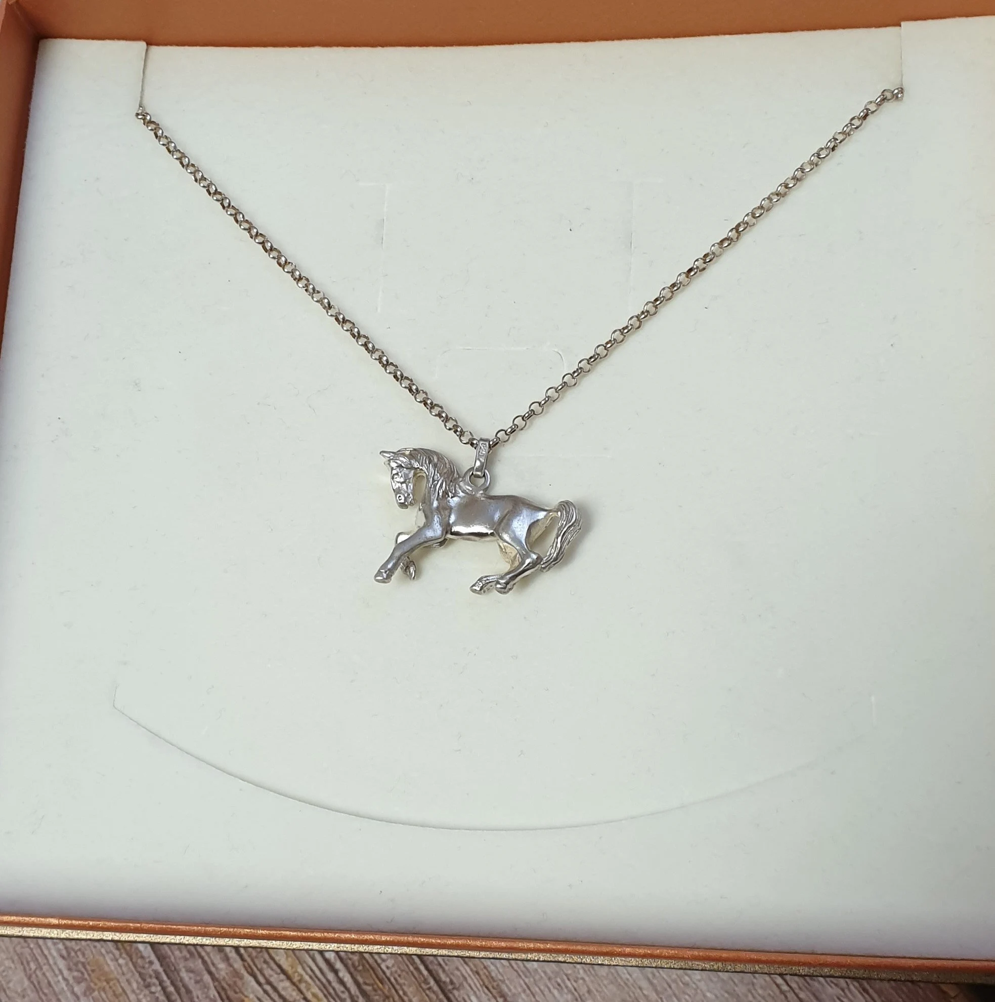Nostalgischer Anhänger Charivari Silberanhänger ohne Kette Pferd Silber 925 massiv Vintage SKA1275