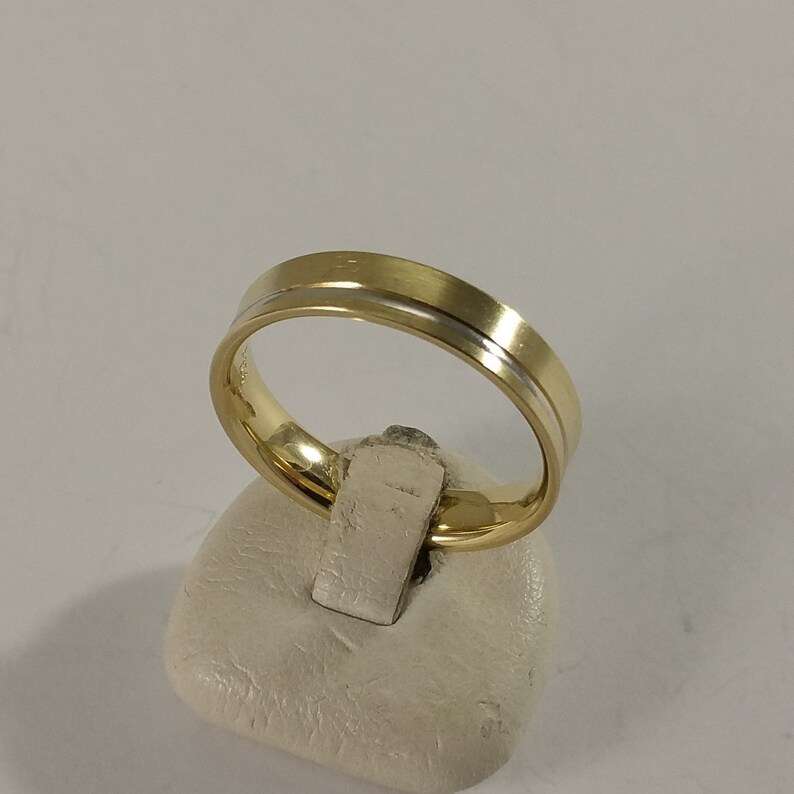 20,5 mm Ring Silberring Silber 925 teilvergoldet Streifen Design Vintage elegant SR228