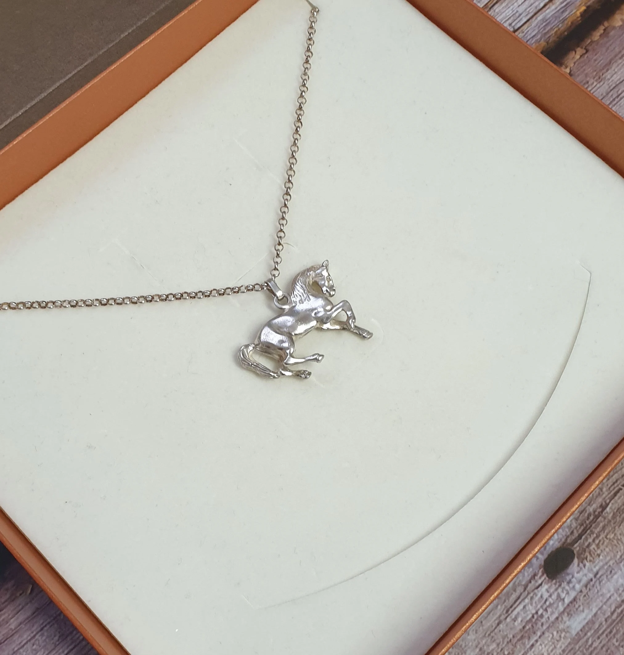 Nostalgischer Anhänger Charivari Silberanhänger ohne Kette Pferd Silber 925 massiv Vintage SKA1275