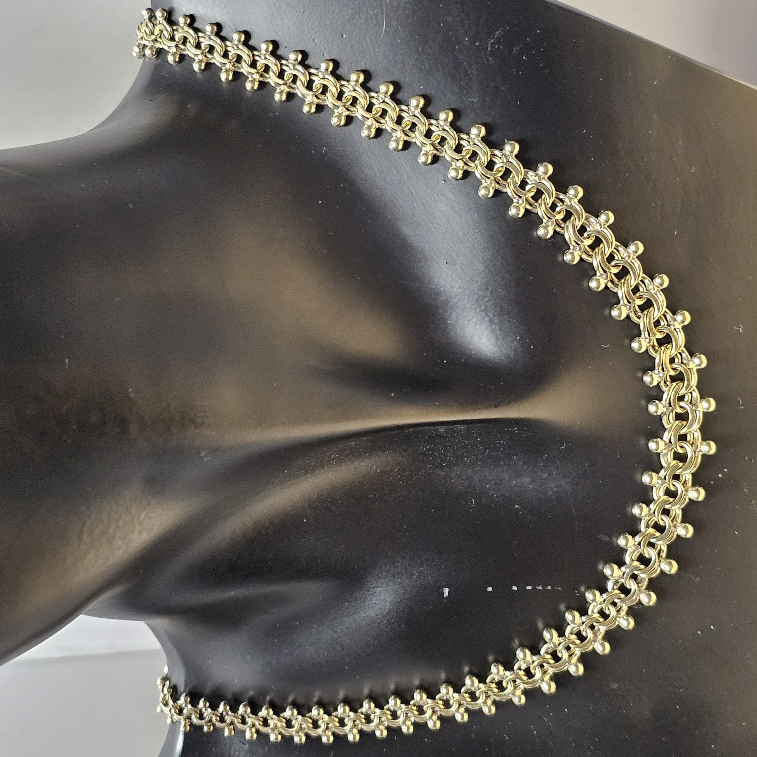 47 cm Halskette Kette Collier Amerik FBM Doublé vergoldet Shabby Vintage edel MK114