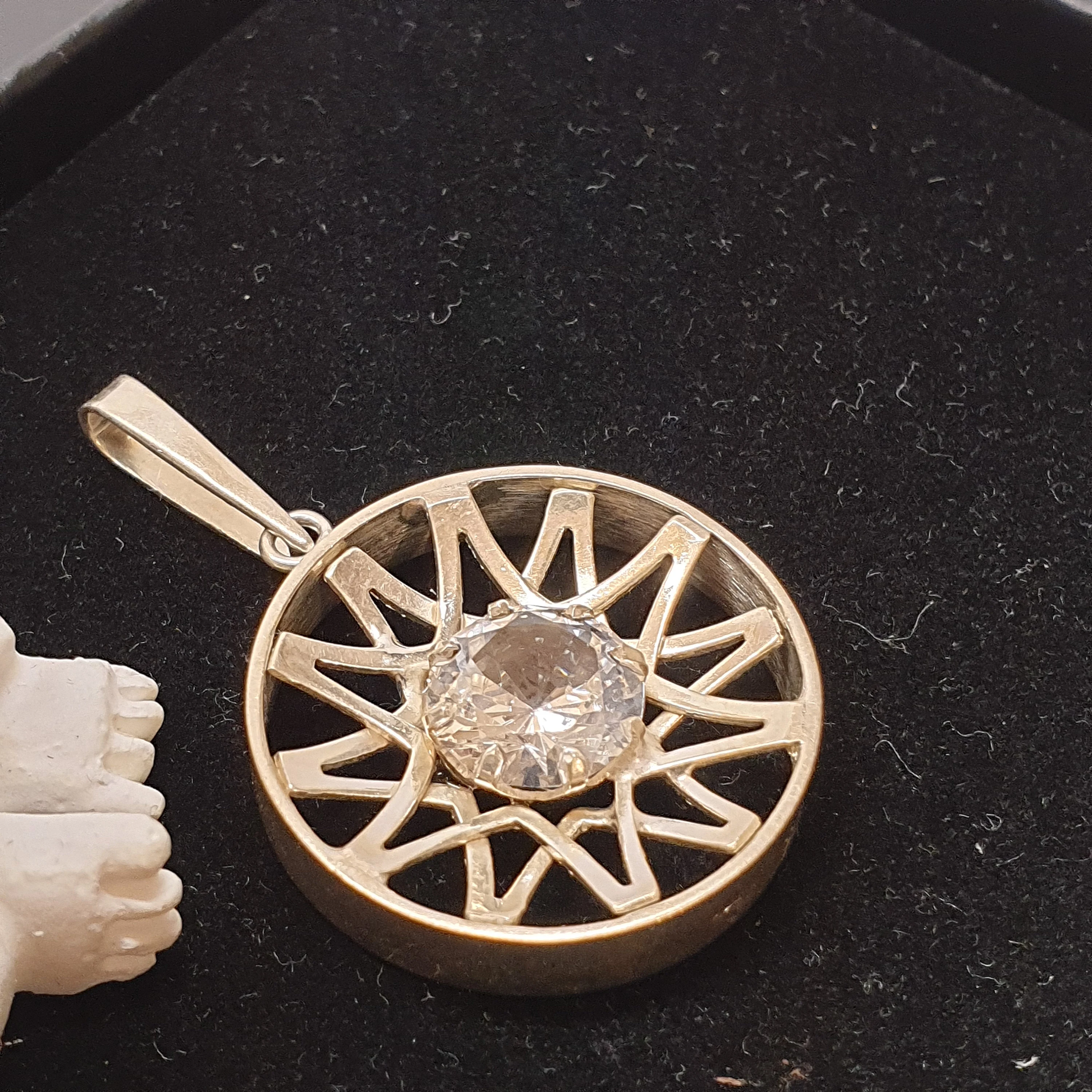 Design Finnland Anhänger Silberanhänger ohne Kette Silber 925 Bergkristall Vintage elegant SKA1298
