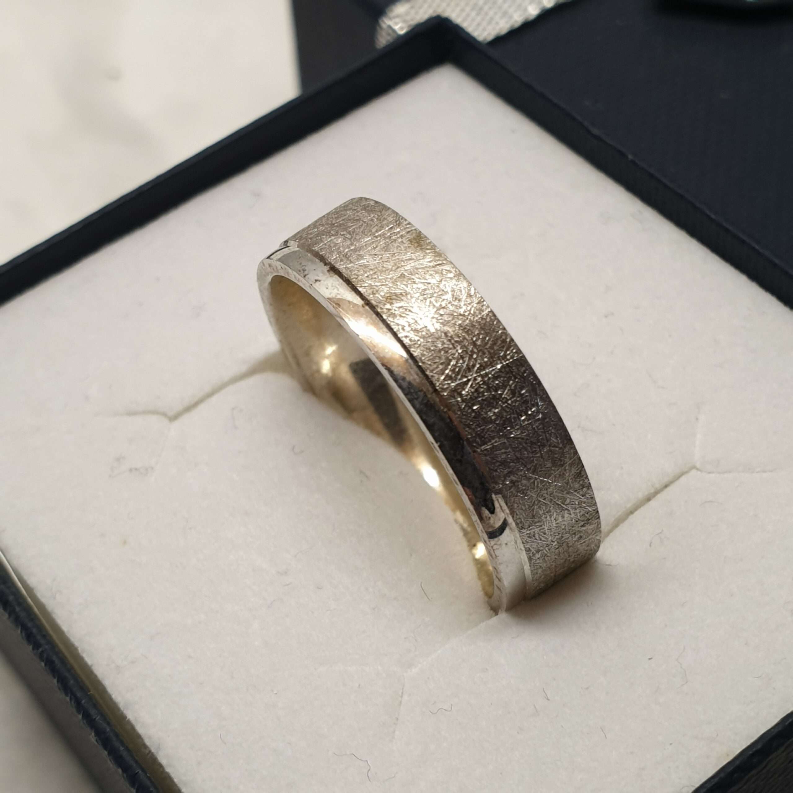 19,8 mm Silberring Ring Silber 925 teils gebürstetes Design Vintage elegant SR1192