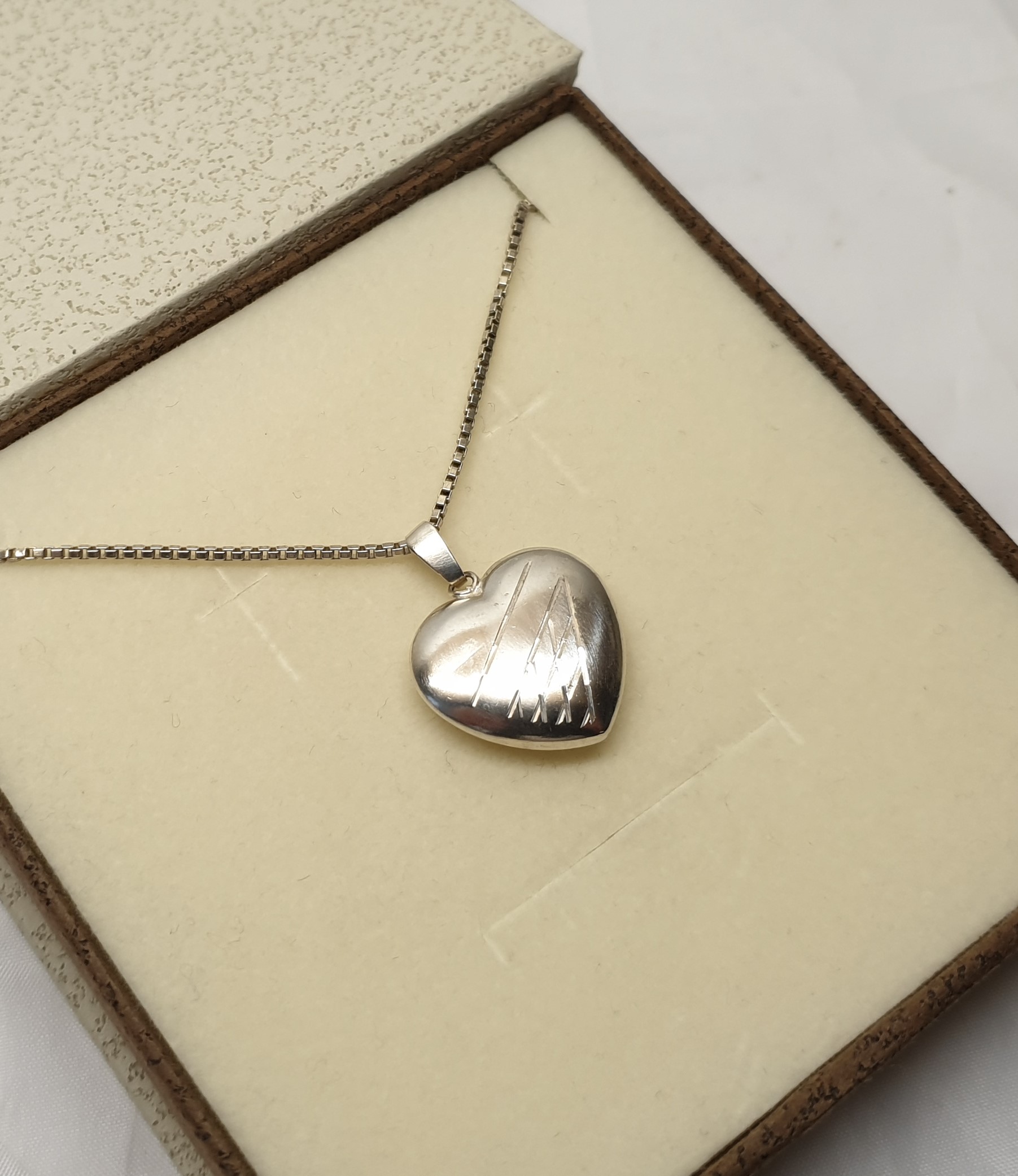 Anhänger Charm ohne Kette Herzchen Herz Silber 925 Silberherz Vintage elegant SKA1460