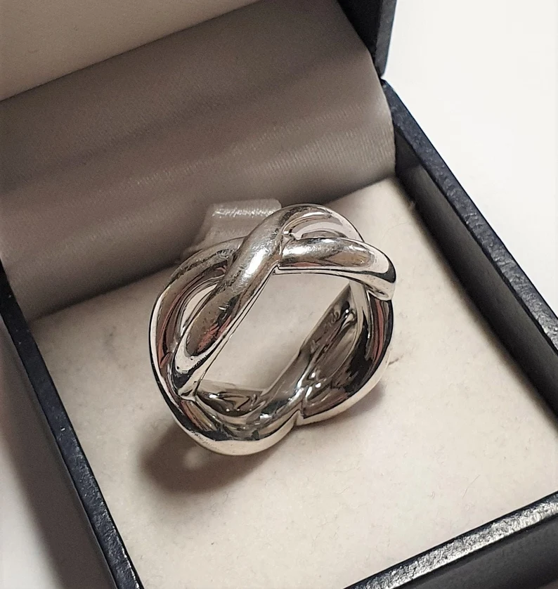 17 mm Nostalgischer Ring Silber 925 geflochtenes Design Vintage elegant SR279