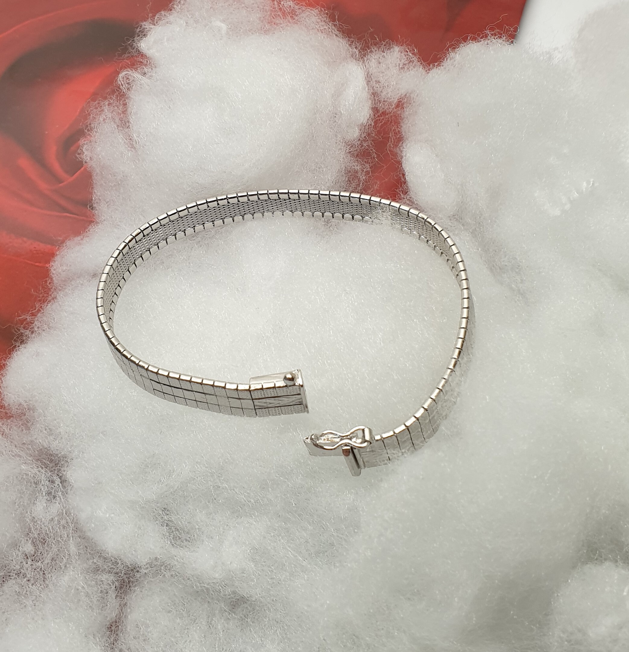 19 cm Armband Schlangenarmband Milanaise Silber 835 Vintage elegant SA232