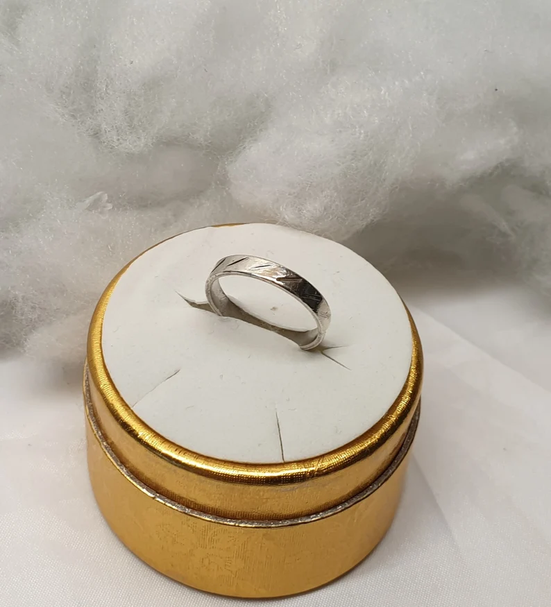 17 mm Nostalgischer Silberring Ring Silber 925 Striche Design Vintage SR1443
