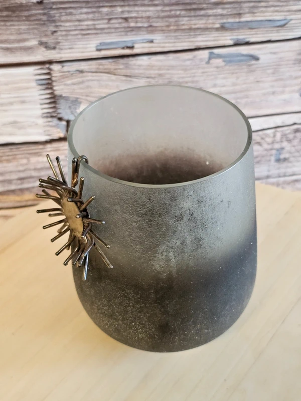 Windlicht Glas Kerzenhalter Farbe Anhänger Sonne Bohostyle Höhe 14 cm Durchmesser 9,5 cm