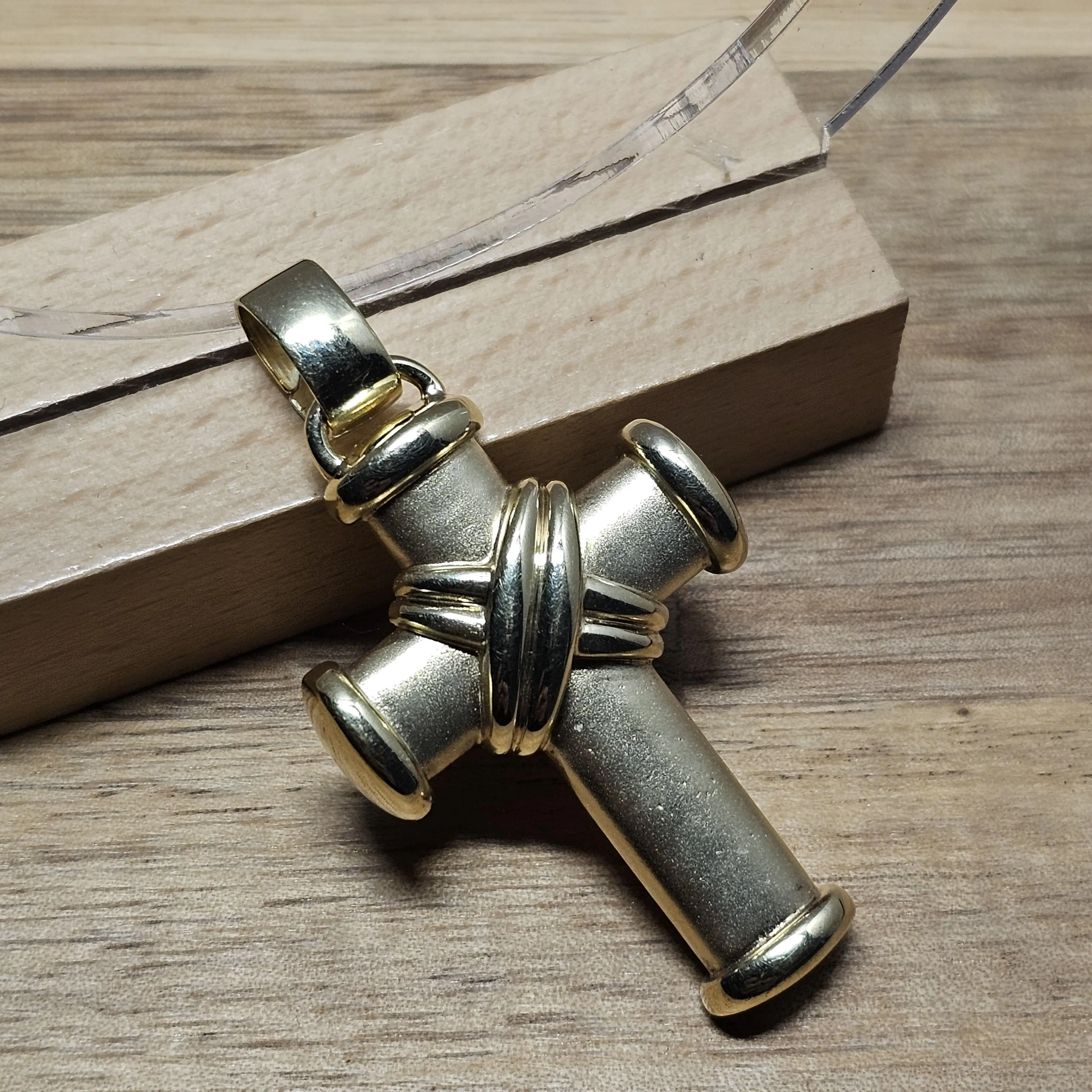 Nostalgisch prachtvoller Goldanhänger Anhänger Kreuz - ohne Kette - Gold 333 Design Vintage elegant GAN202
