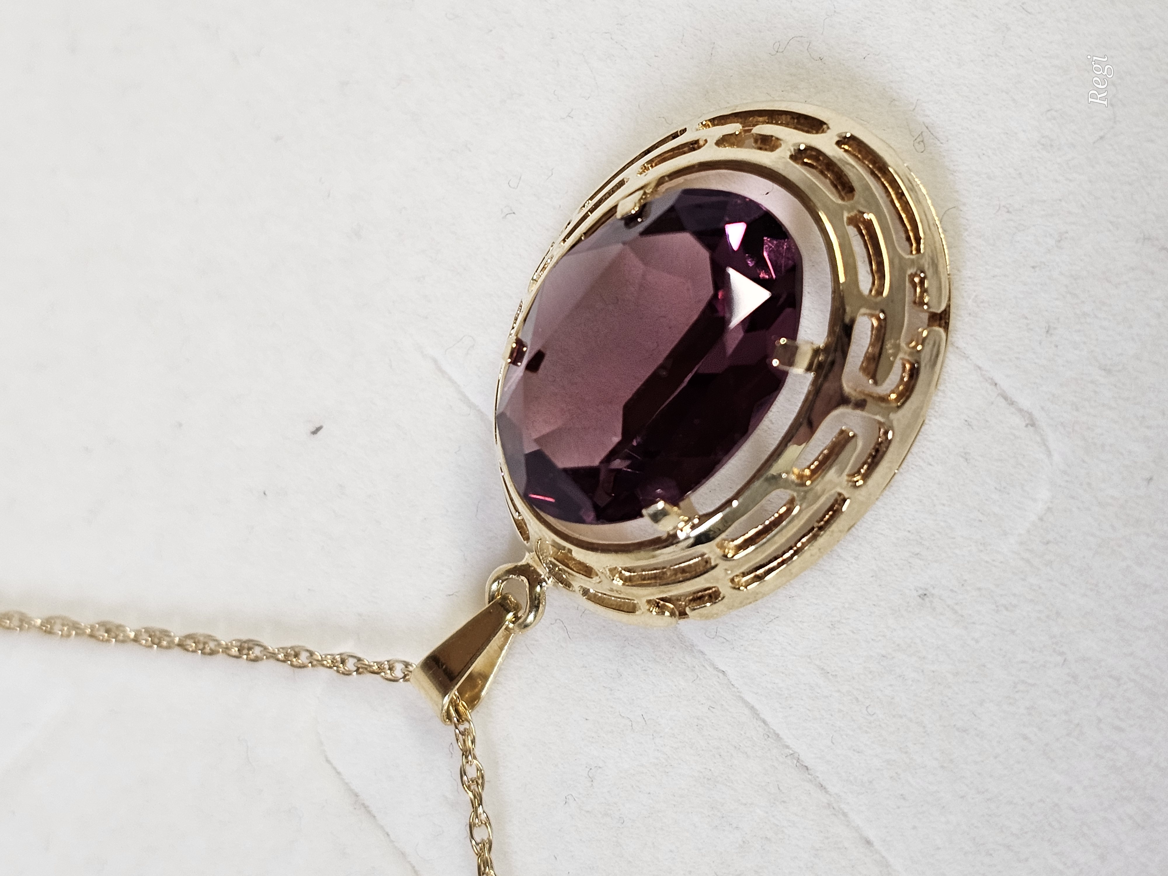 Nostalgischer Goldanhänger Anhänger ohne Kette Gold 333 Amethyst Design Vintage elegant GAN236