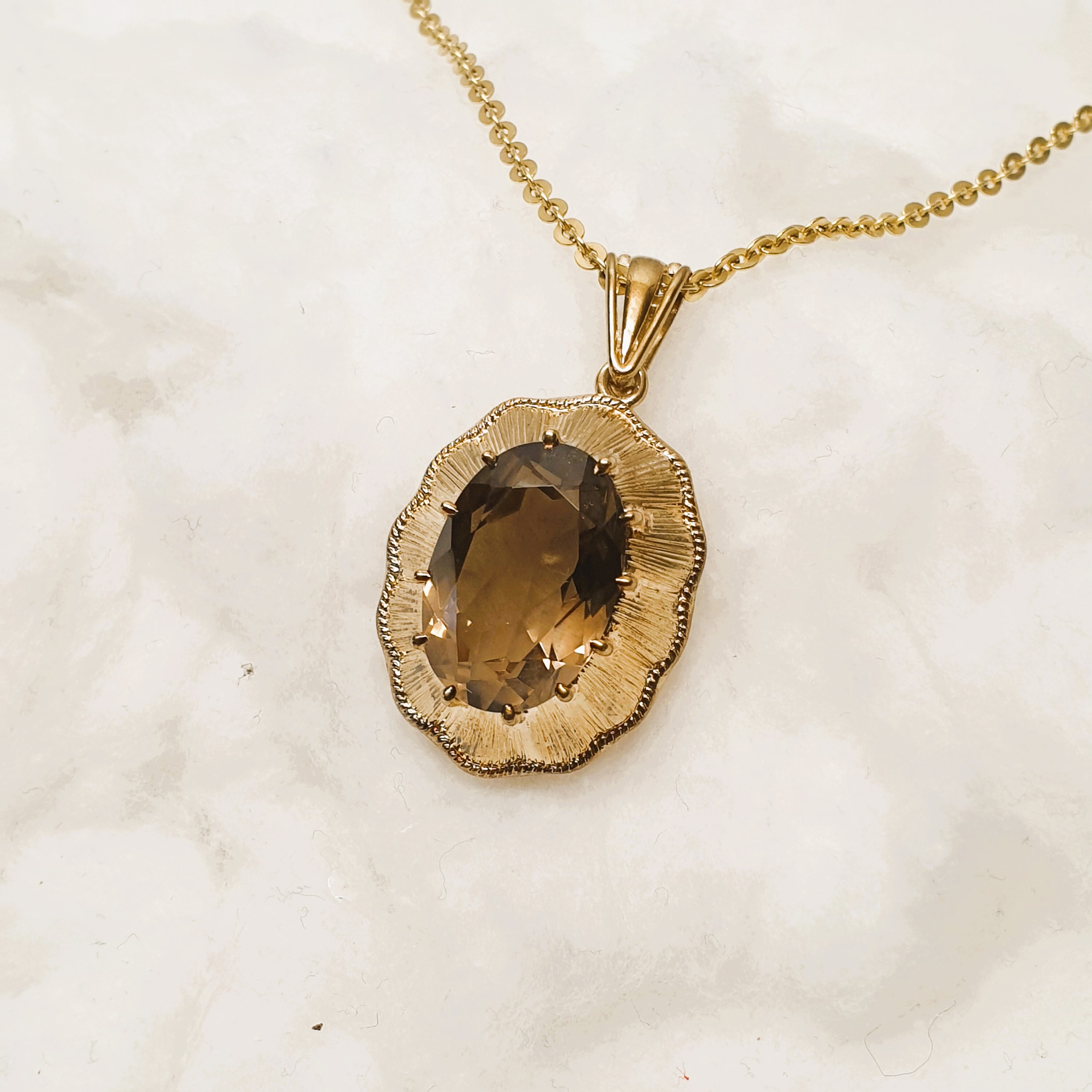 Nostalgischer Goldanhänger Anhänger - ohne Kette - Gold 333 Rauchquarz Shabby Vintage edel GAN160