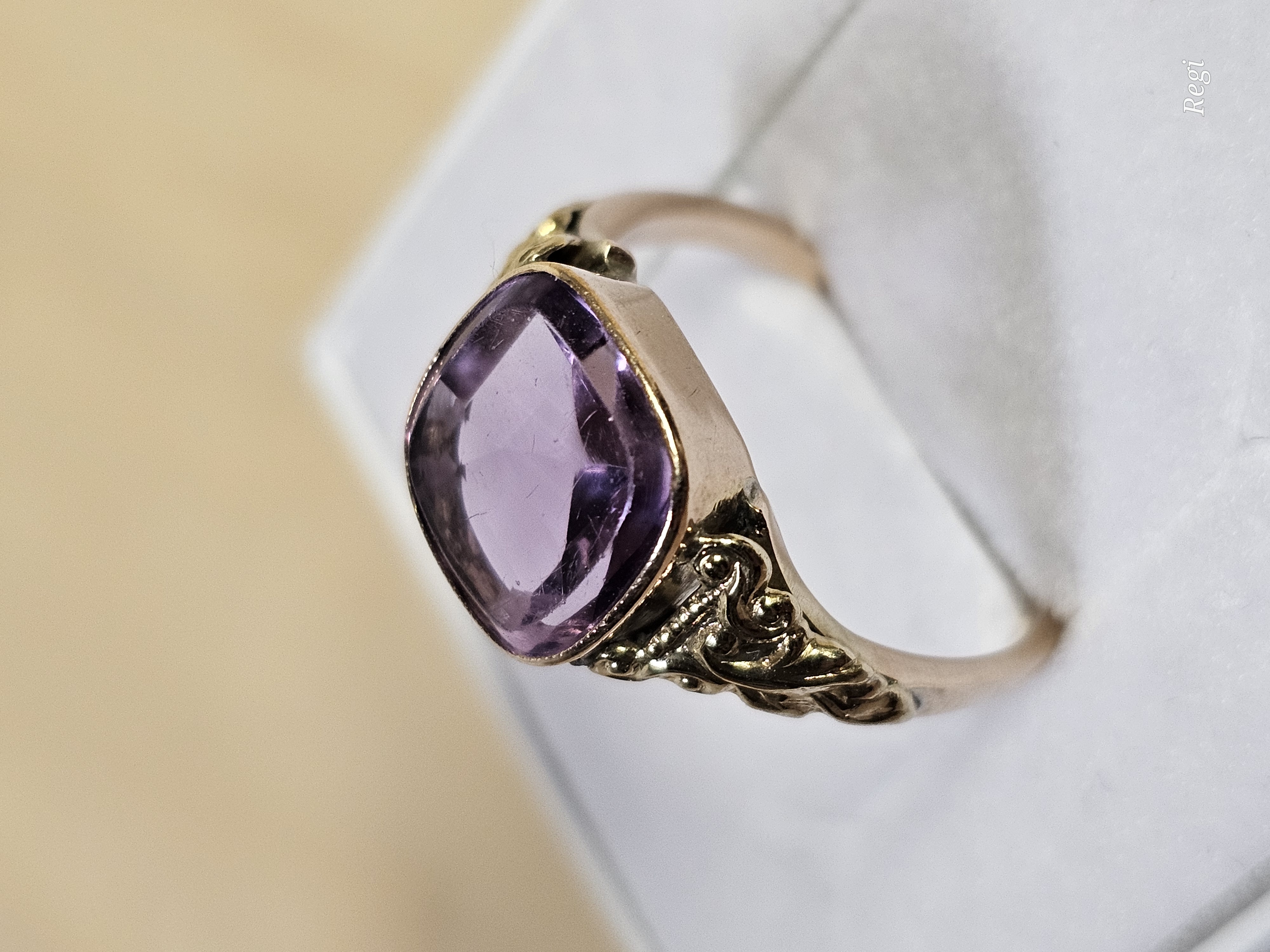19 mm Nostalgischer Ring Goldring Gold 585 Lavendel Amethyst Vintage Design elegant GR339