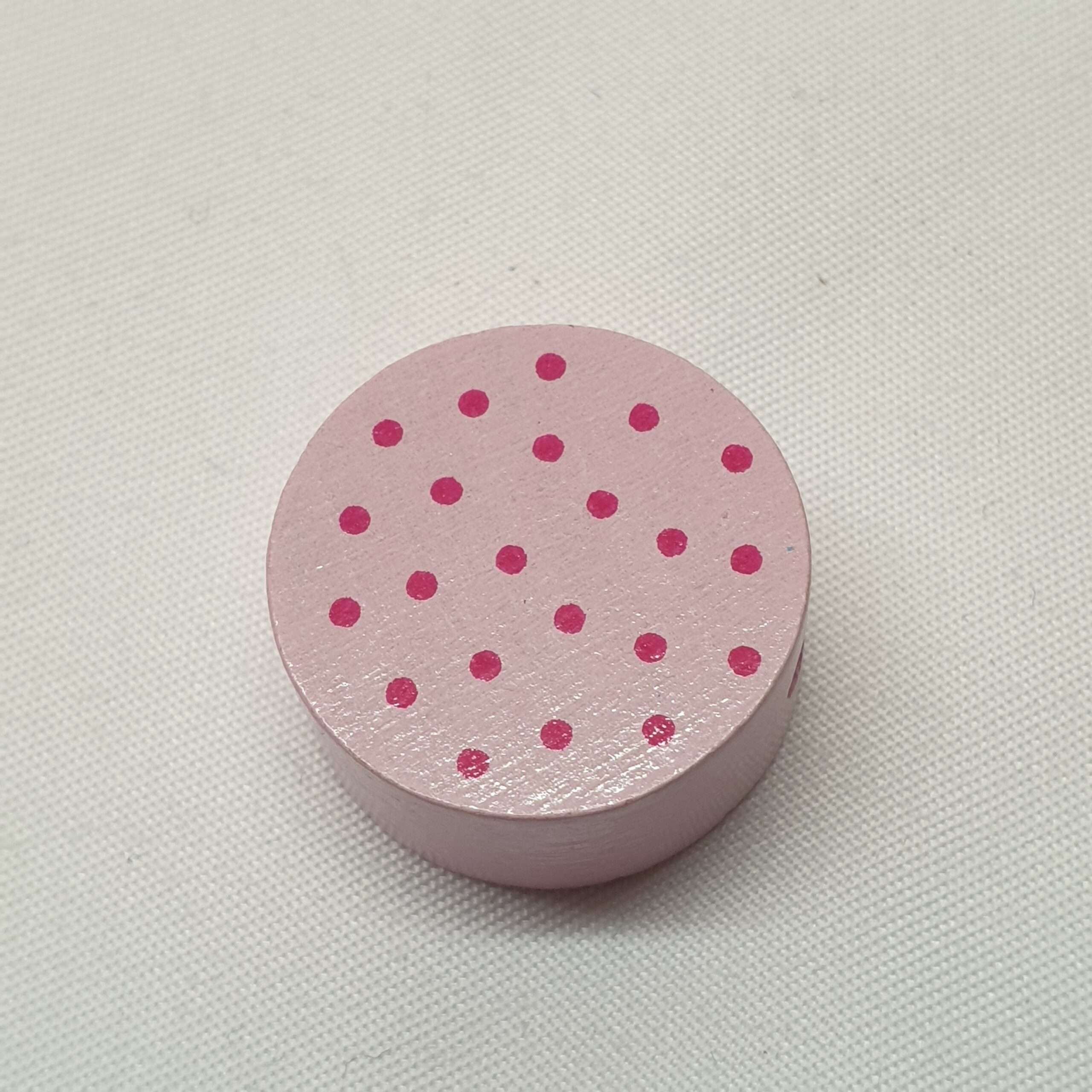 Motivperle Motiv Scheibe rund Punkte Pünktchen rosa babyrosa MP295