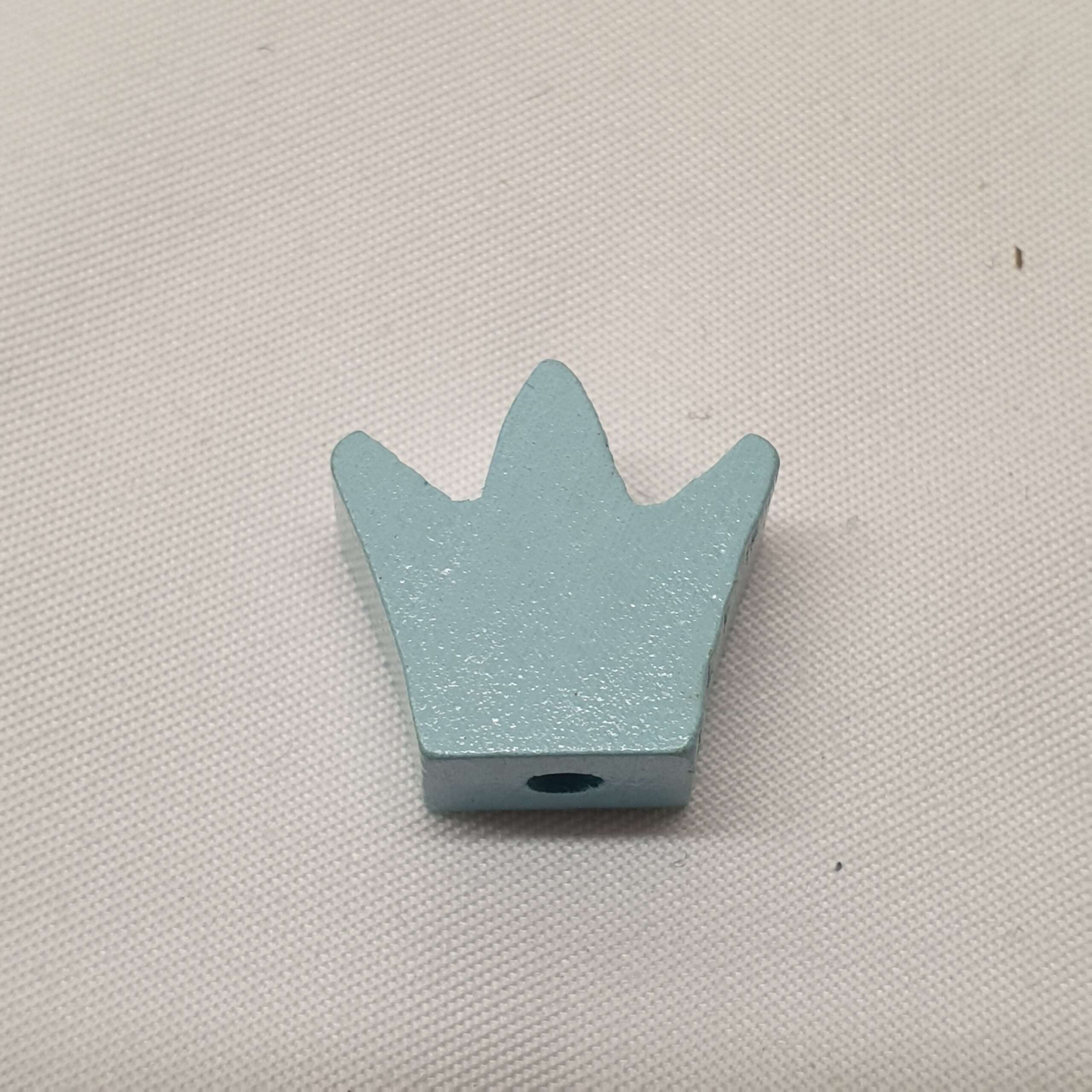 Motivperle Perle Motiv Krone Krönchen unifarben blau hellblau MP334