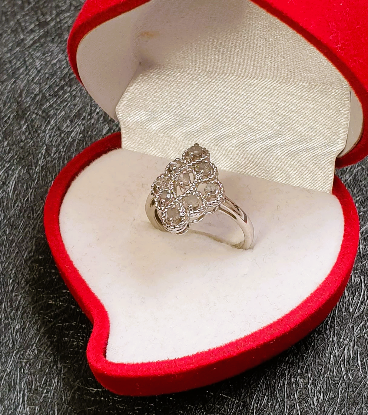 17 mm Nostalgischer Ring Silber 925 Diamanten edel Vintage SR1554