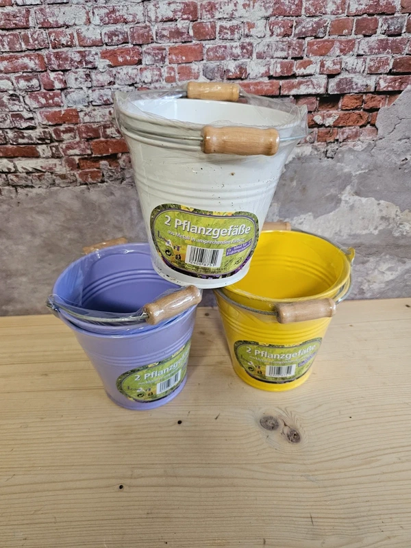 6 St. 2 Gartentöpfe Töpfe Pflanzgefäße Vintage