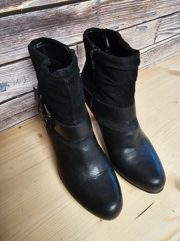 Janet D. Stiefelette, schwarz, Größe 37, High-Heels - 8,5 cm Absatz, Wildleder