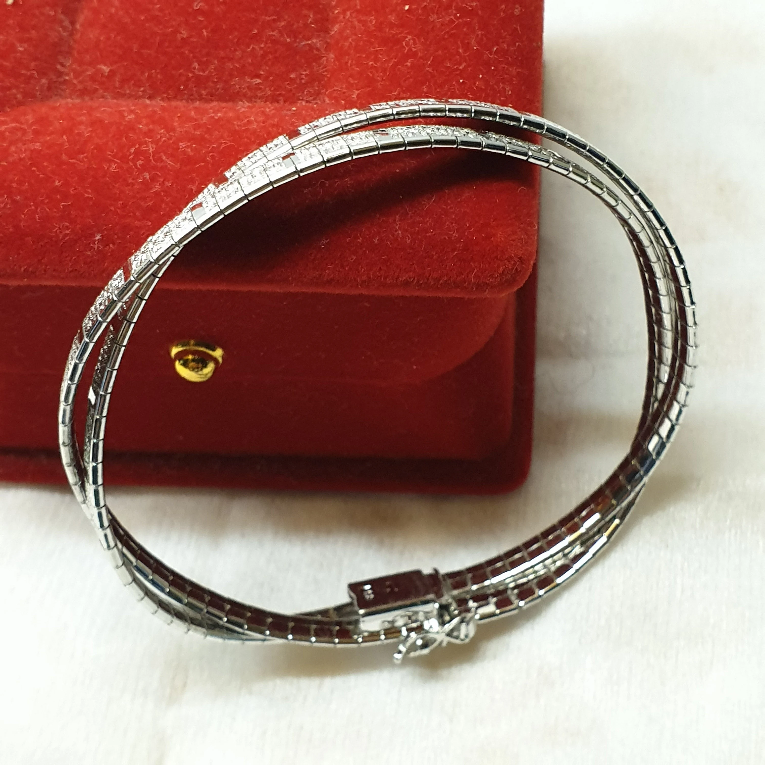 19 cm Armband Schlangenarmband Design geflochten Silber 835 Vintage Eleganz SA642