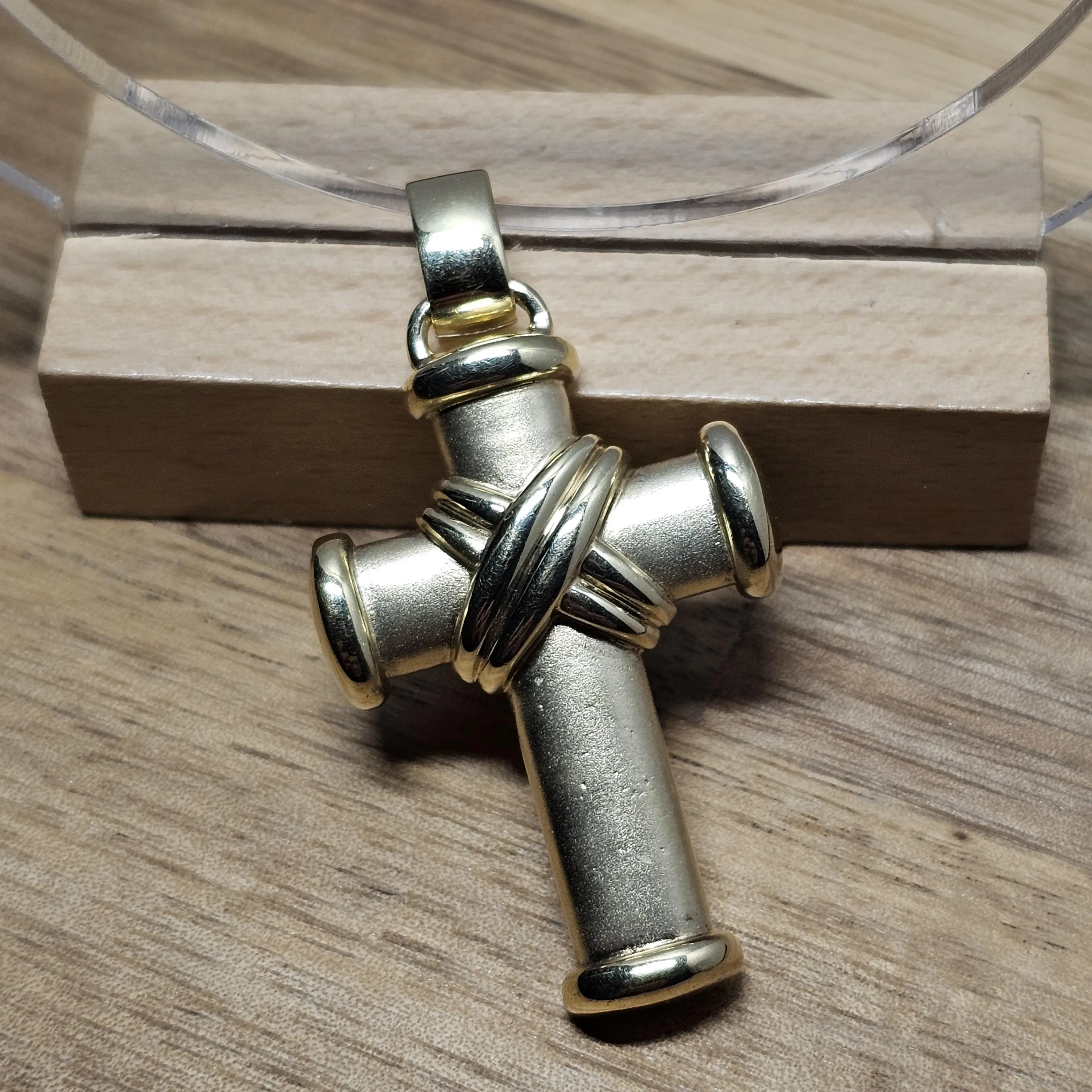 Nostalgisch prachtvoller Goldanhänger Anhänger Kreuz - ohne Kette - Gold 333 Design Vintage elegant GAN202