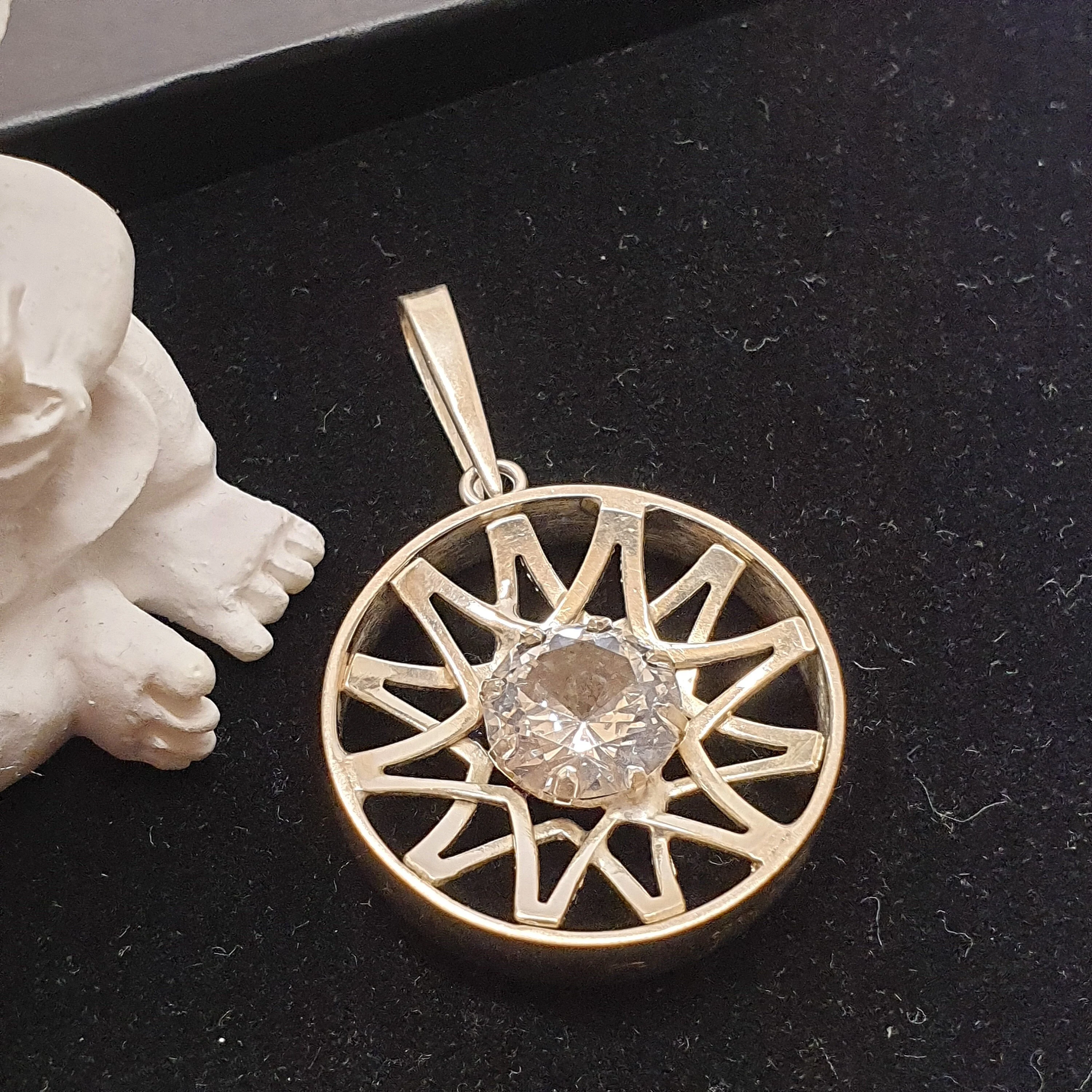 Design Finnland Anhänger Silberanhänger ohne Kette Silber 925 Bergkristall Vintage elegant SKA1298
