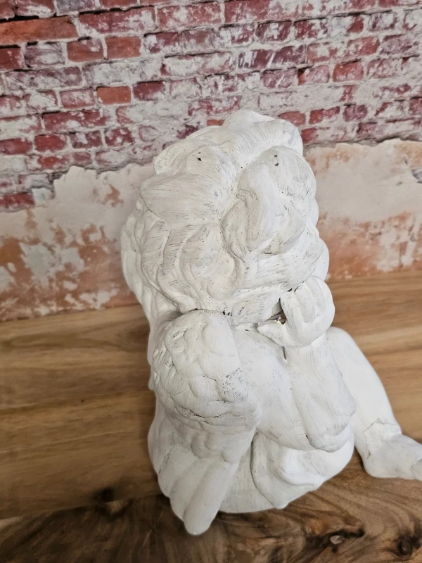 Gartenfigur Sitzender Engel Skulptur Dekoration Engel Figur