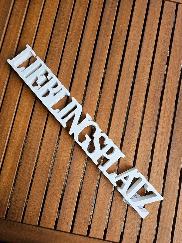 Boltze Schriftzug Dekoration Lieblingsplatz weiß 60 cm