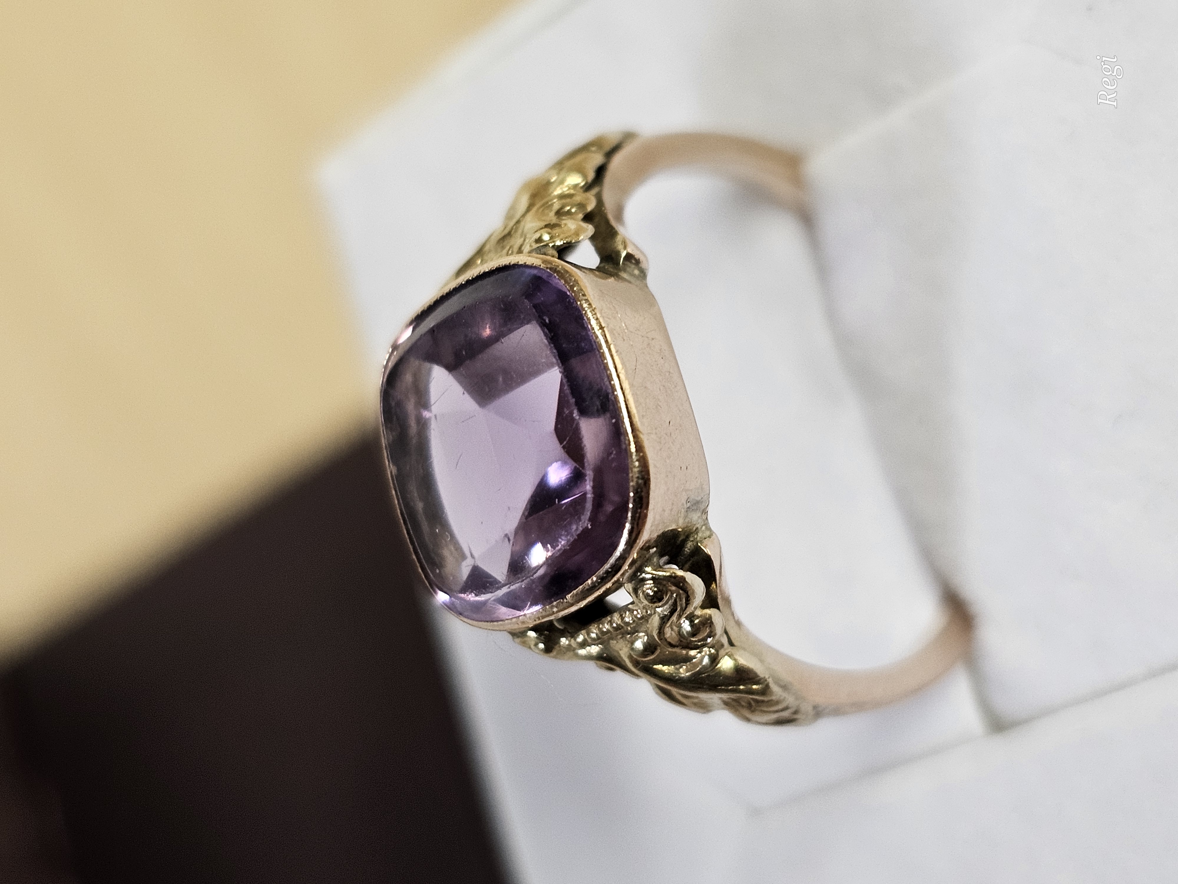 19 mm Nostalgischer Ring Goldring Gold 585 Lavendel Amethyst Vintage Design elegant GR339