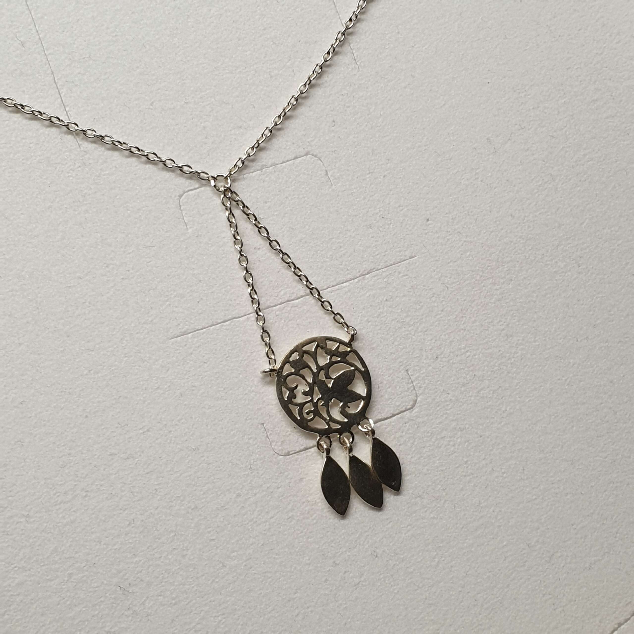 40 cm Halskette Kette Silber 925 Traumfänger rar SKA1263