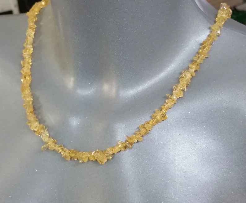 Halskette Citrin mit Schraub-Verschluss EK102