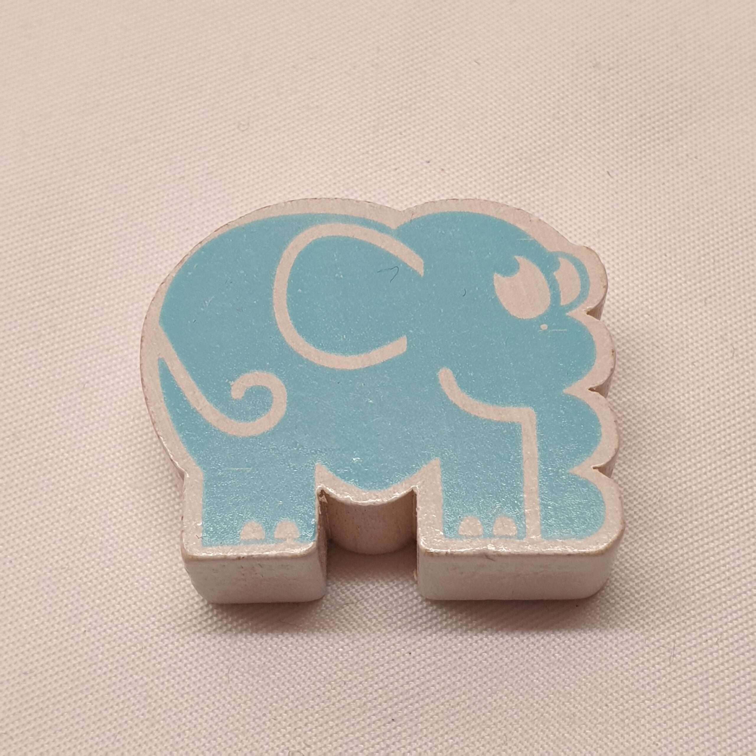 Motivperle Motiv Perle Elefant blau hellblau weiß MP294