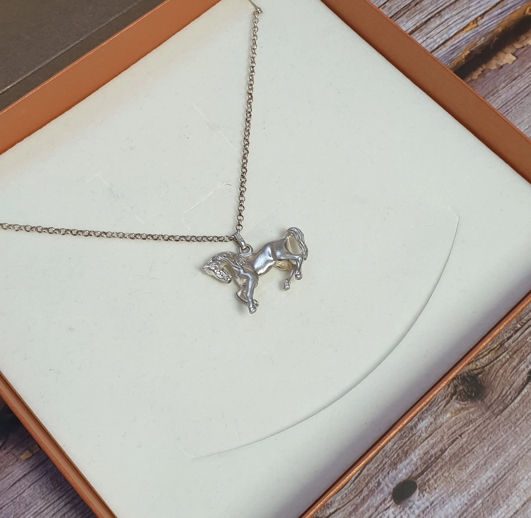 Nostalgischer Anhänger Charivari Silberanhänger ohne Kette Pferd Silber 925 massiv Vintage SKA1275