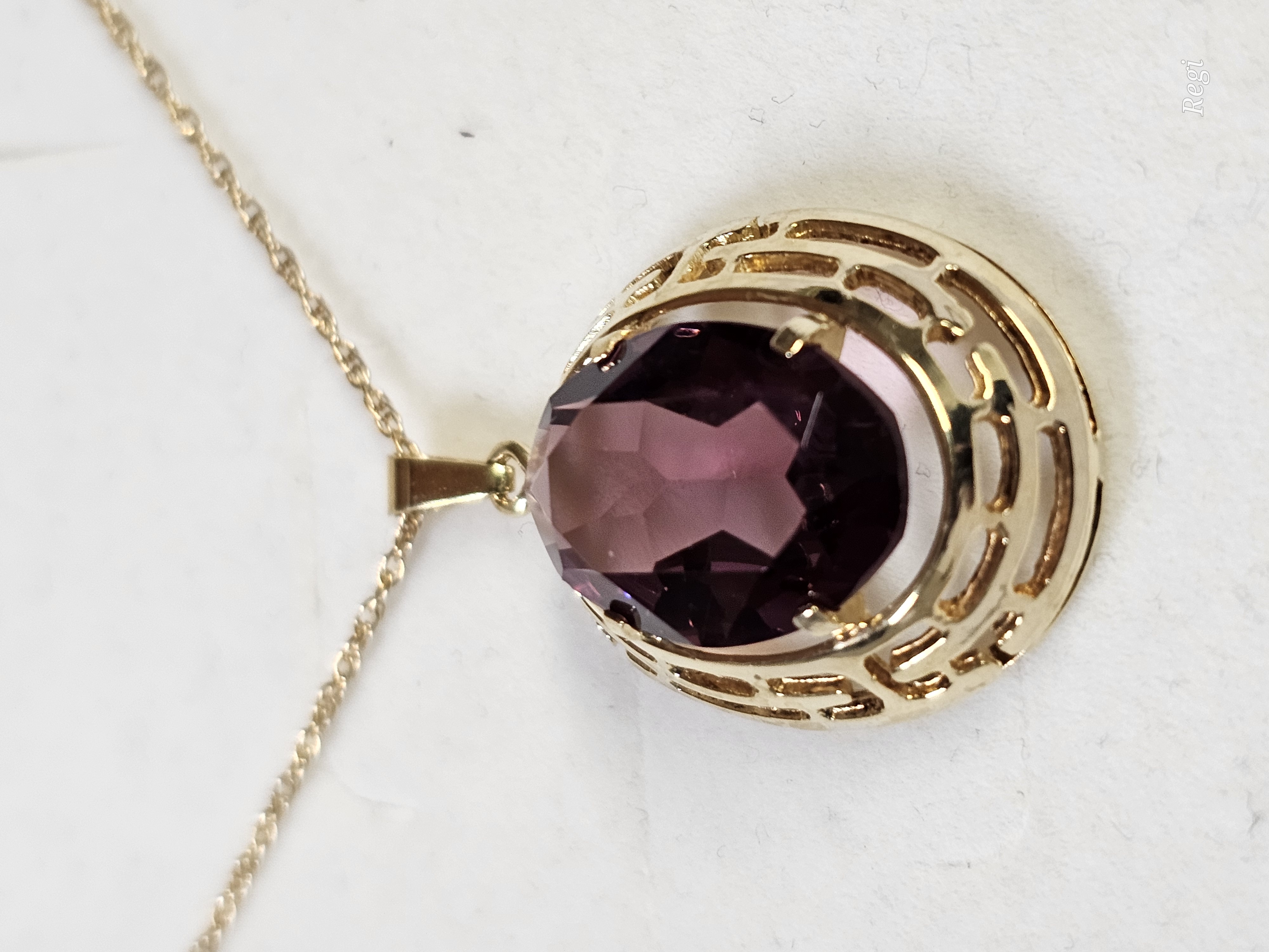 Nostalgischer Goldanhänger Anhänger ohne Kette Gold 333 Amethyst Design Vintage elegant GAN236