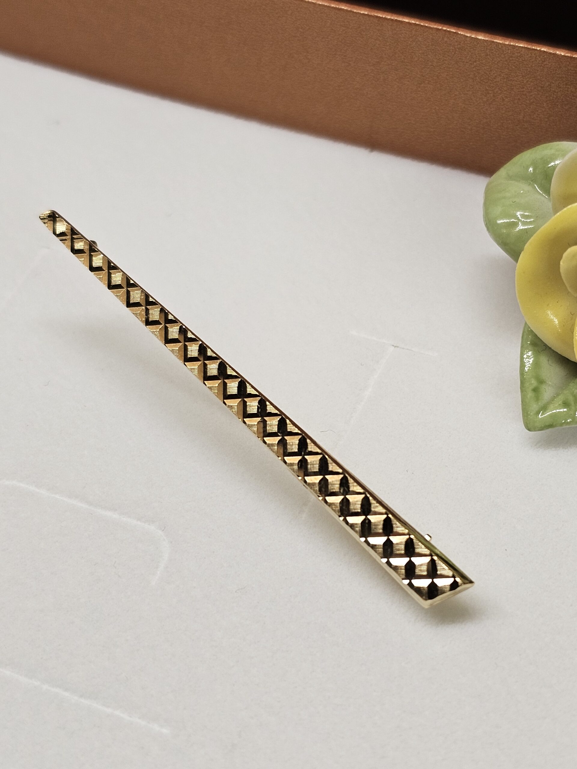 Nostalgische Shabby Vintage Anstecknadel Brosche Amerik Doublé vergoldet Design elegant selten rar MBR103