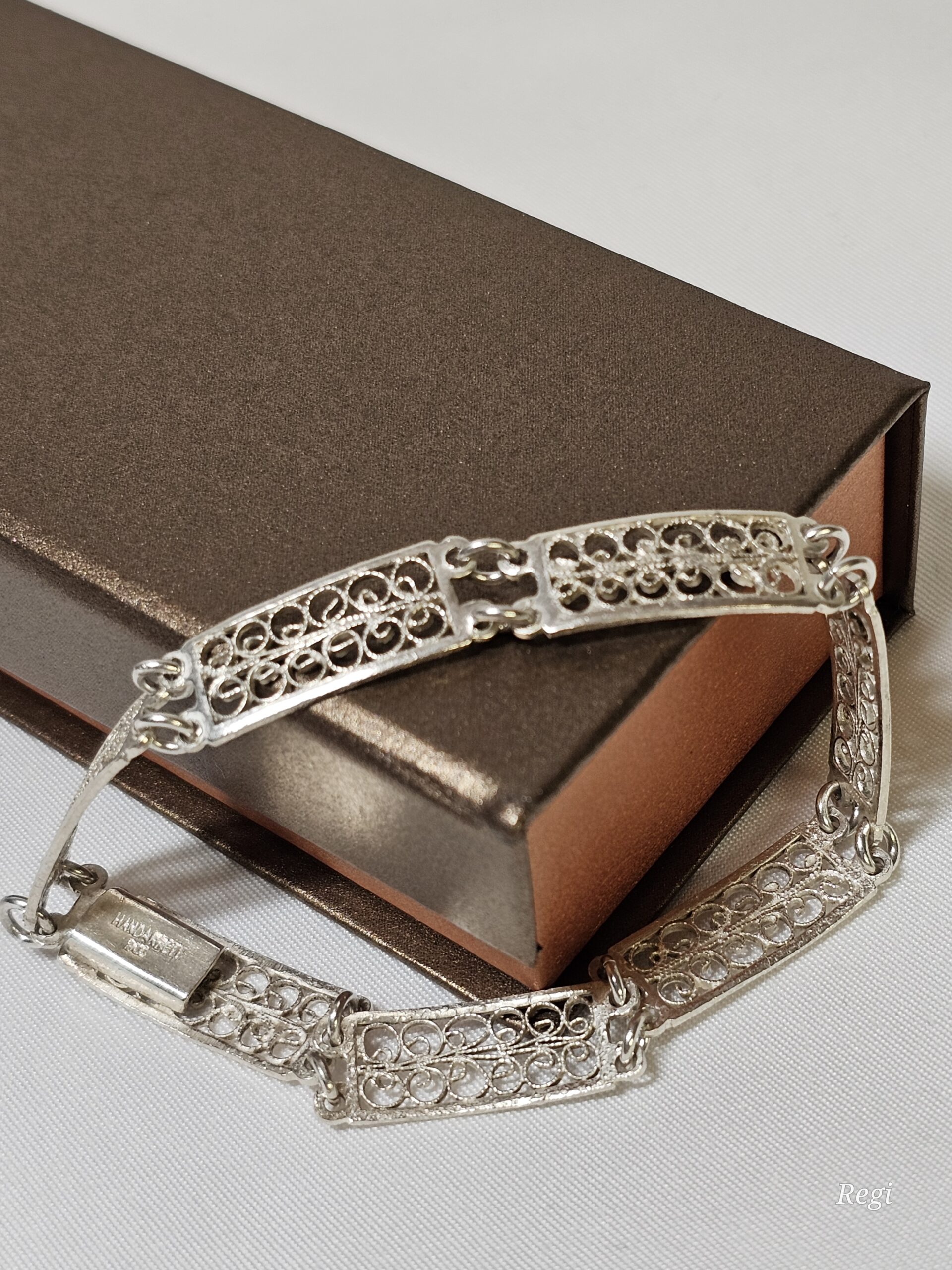 17 cm Armband Gliederarmband Silber 800 filigran Nostalgie Shabby Vintage elegant SA487