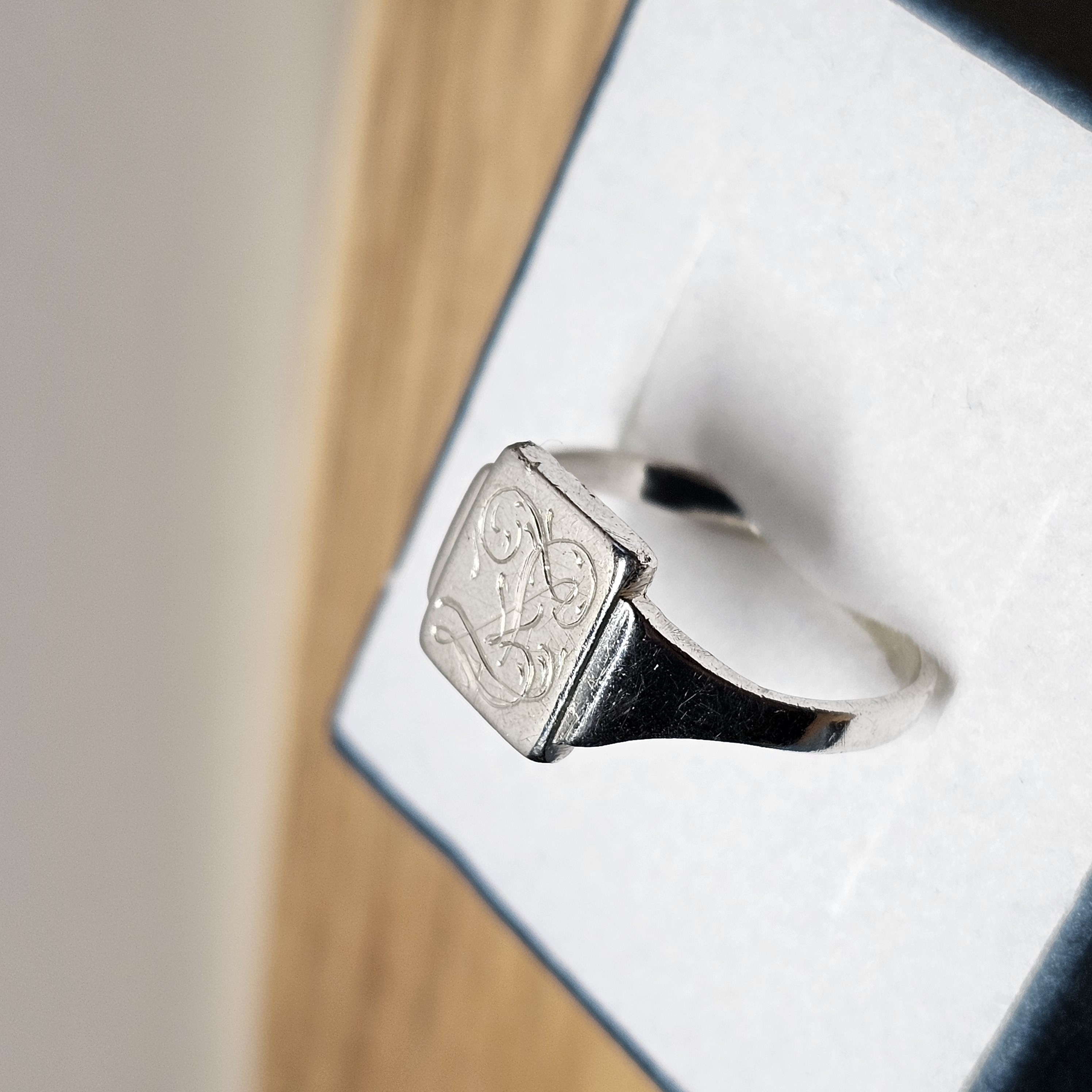 19,7 mm Nostalgischer Siegelring Silberring Ring Silber Buchstaben Initialen "TZ" Shabby Vintage elegant SR1316