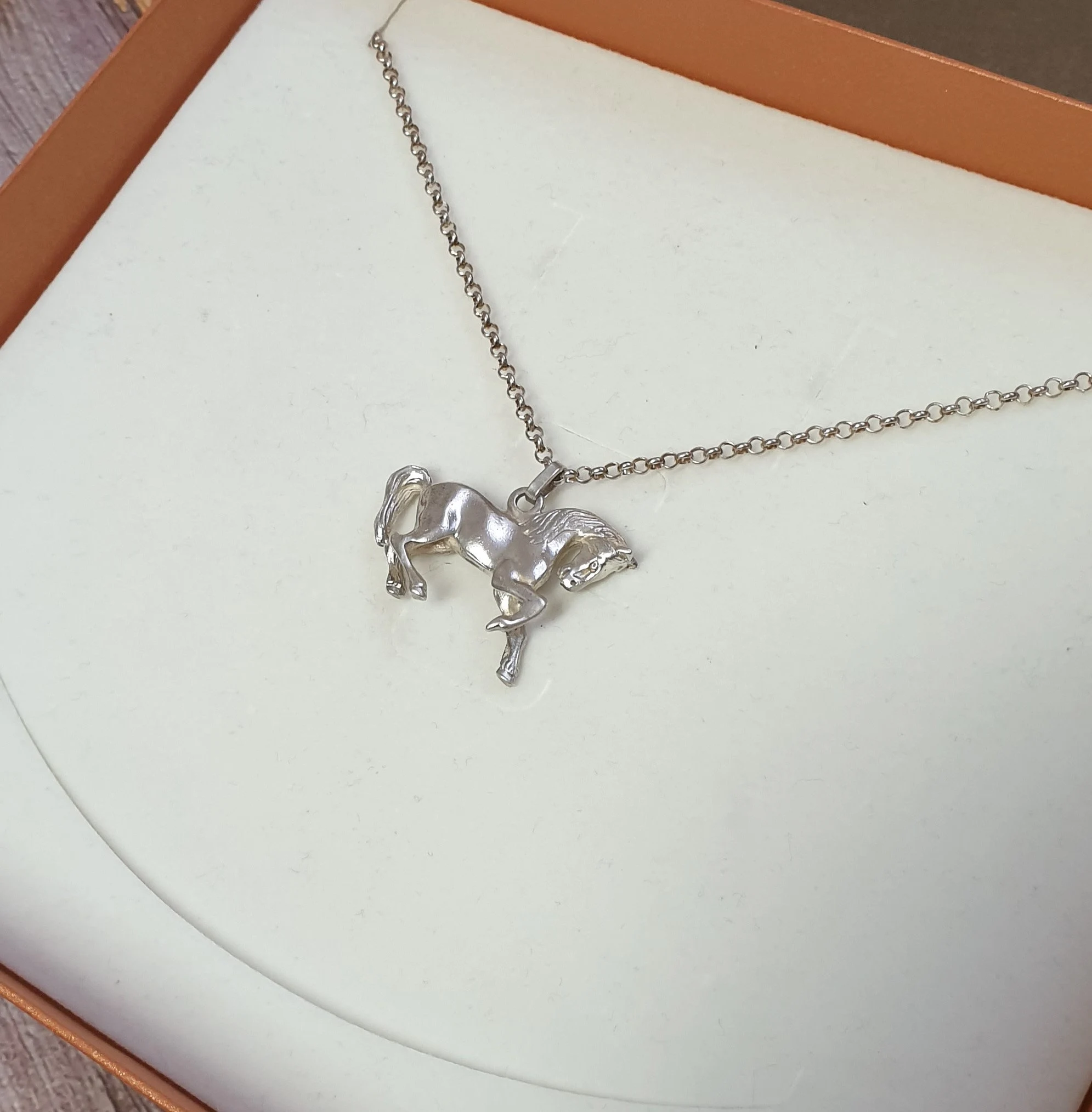 Nostalgischer Anhänger Charivari Silberanhänger ohne Kette Pferd Silber 925 massiv Vintage SKA1275