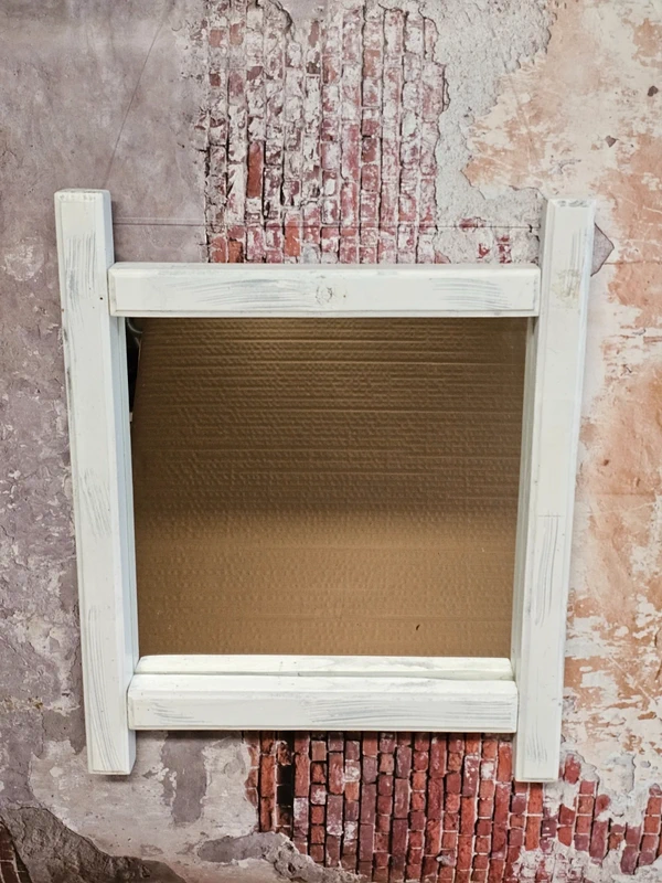 Masiver Shabby Chic Spiegel in weiß