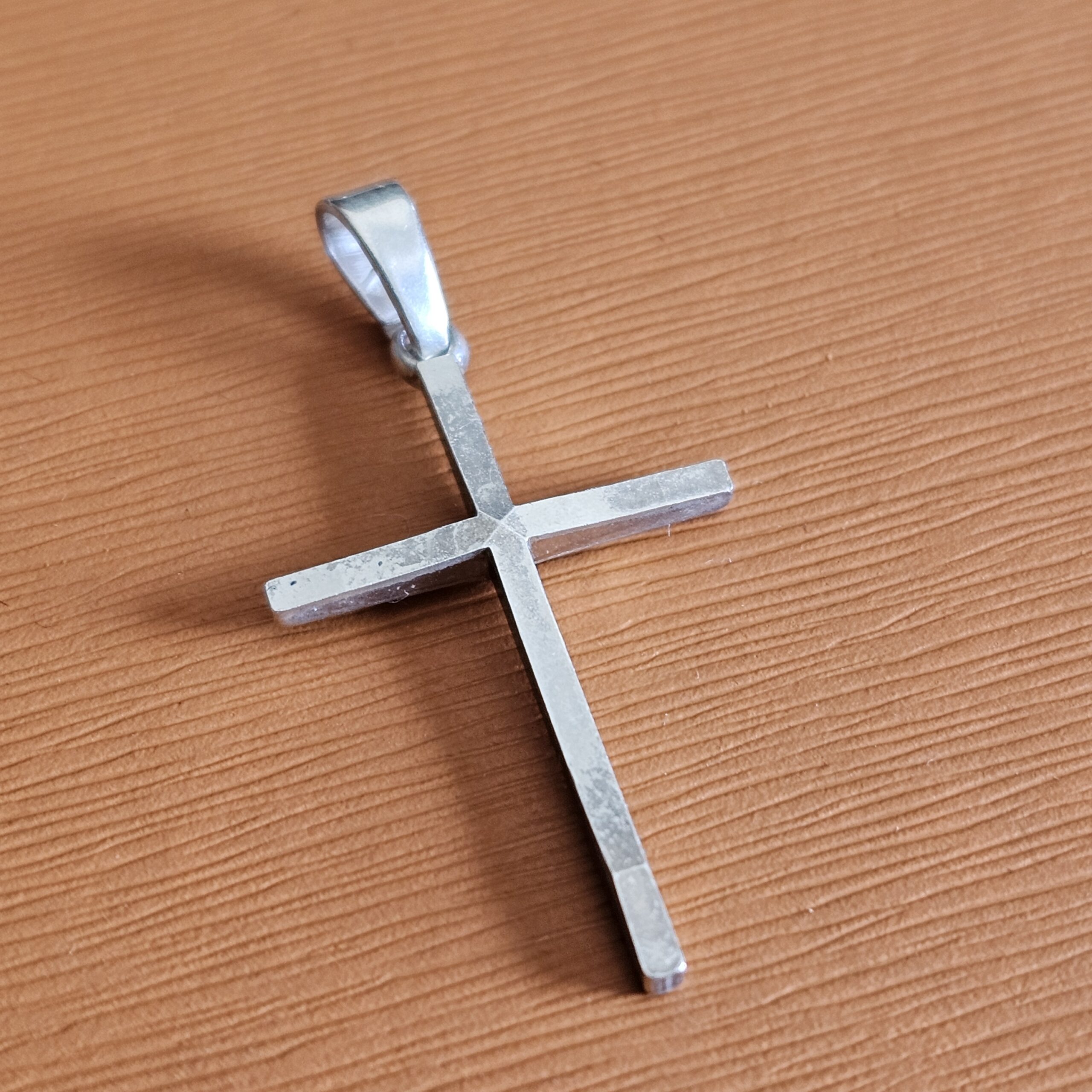 Nostalgischer Anhänger schlicht Kreuz ohne Kette Silber 835 filigran fein gearbeitet Vintage SKA1561