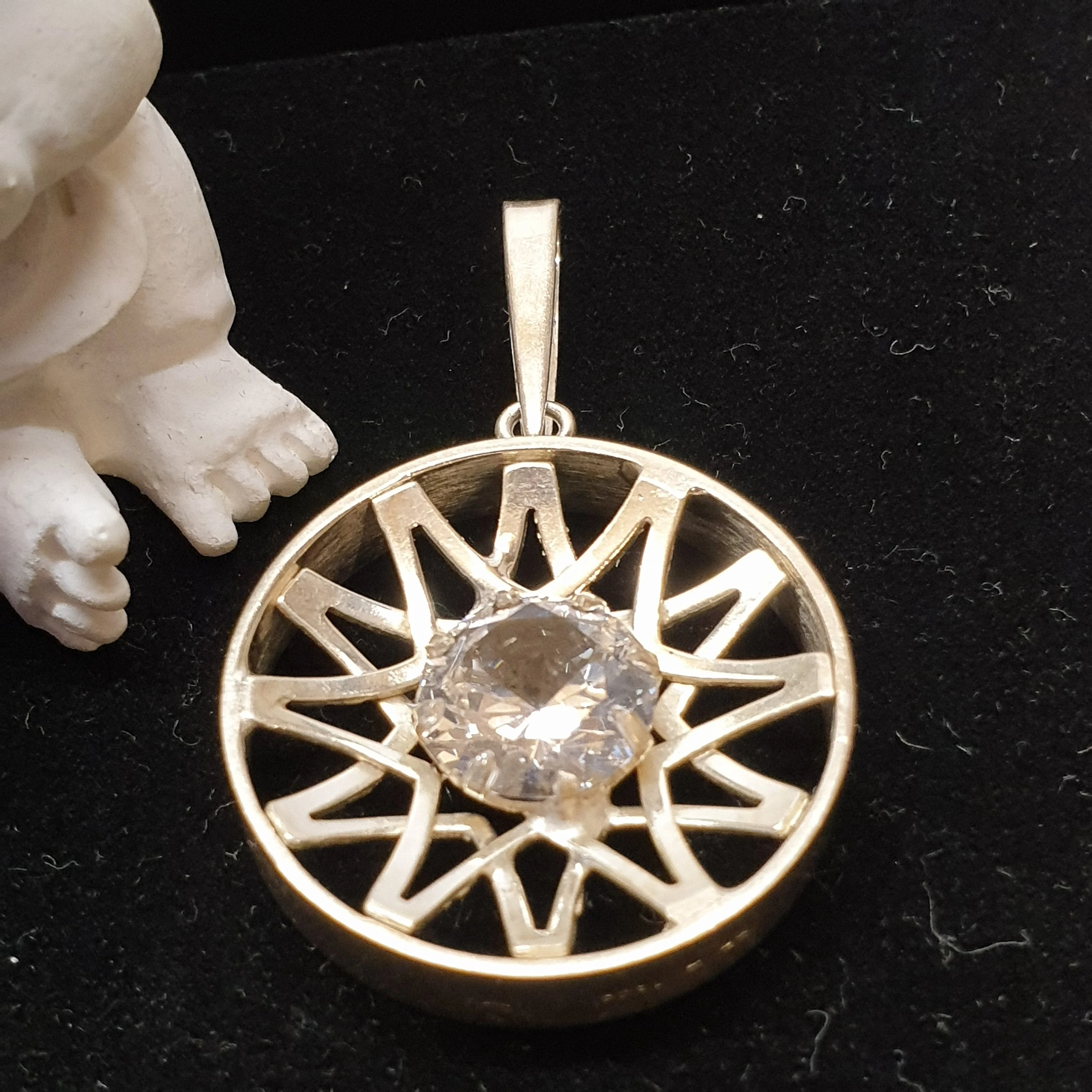 Design Finnland Anhänger Silberanhänger ohne Kette Silber 925 Bergkristall Vintage elegant SKA1298