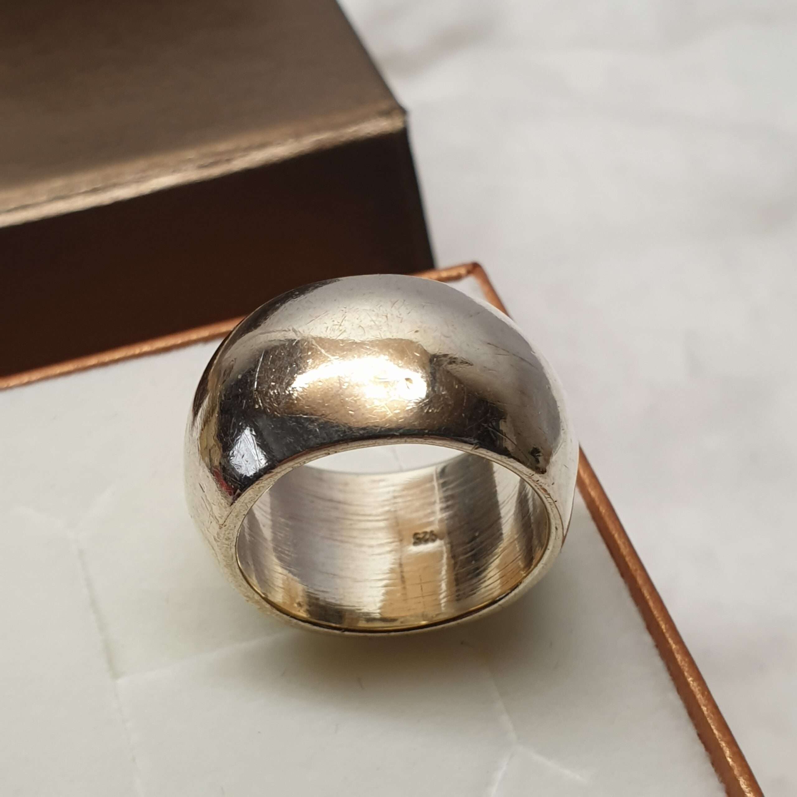 17,8 mm Silberring Ring breit 925 schlichtes Design Vintage elegant SR1216