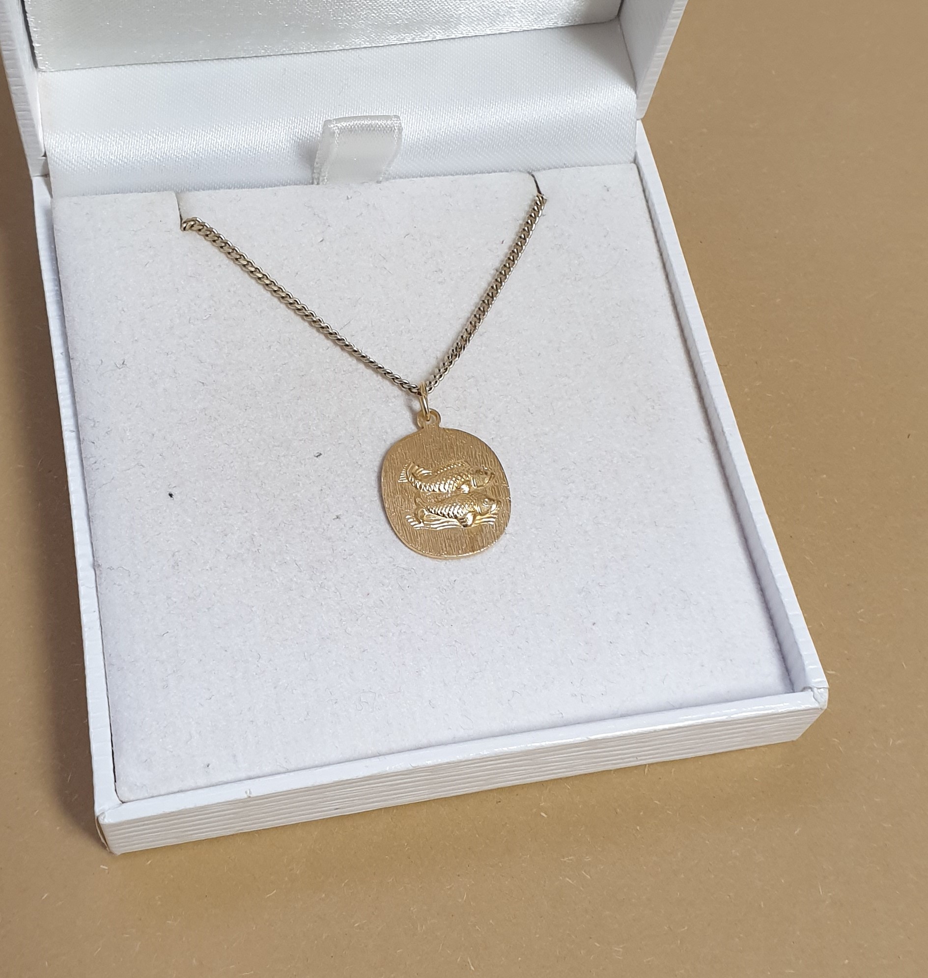 Anhänger Charm Silber 925 vergoldet Fische Sternzeichen Horoskop Unikat selten Vintage SKA1287