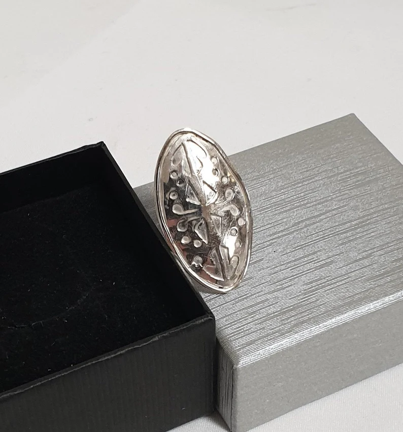 17 mm Silberring Ring Silber 925 nostalgisch Silberschmiede Kunst selten rar SR145