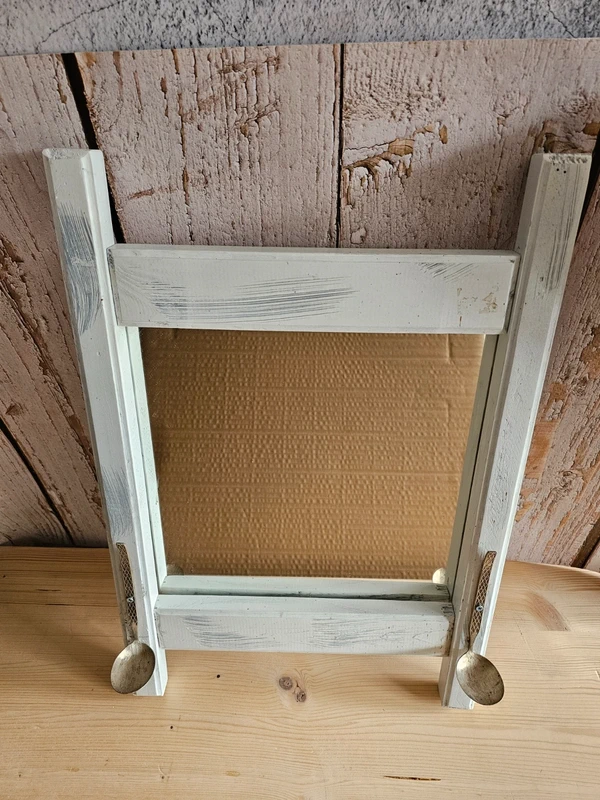 Masiver Shabby Chic Spiegel in weiß