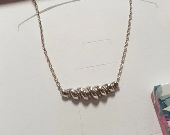 37,5 cm Nostalgische Halskette Kette Collier Silber 835 integrierter Anhänger Vintage Design elegant SK1503