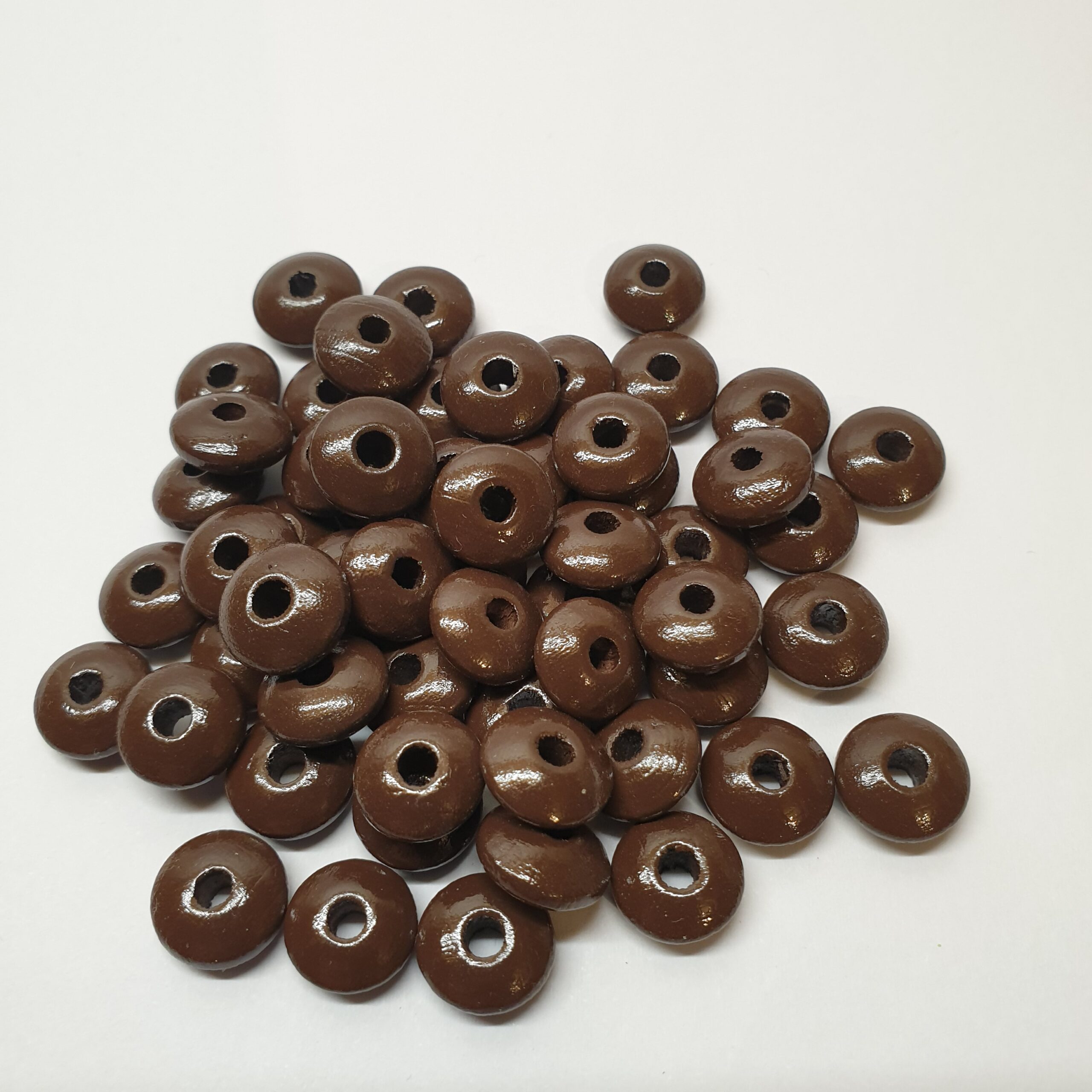 Holzperlen Holzlinsen Linsen braun dunkelbraun 10 mm ca. 50 Stck. LI110