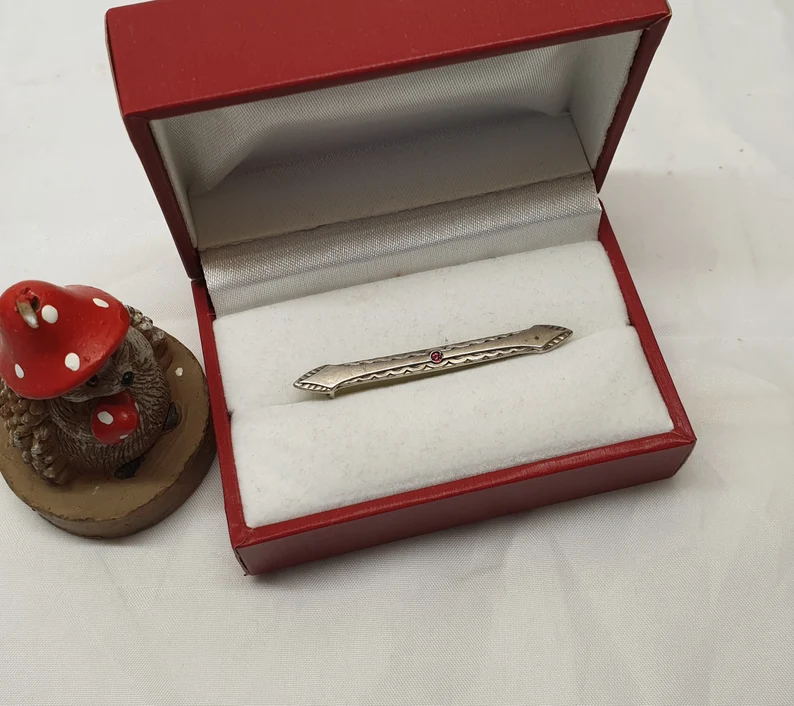 Antike Brosche Anstecknadel Silber 800 Kristall Shabby Vintage SB379