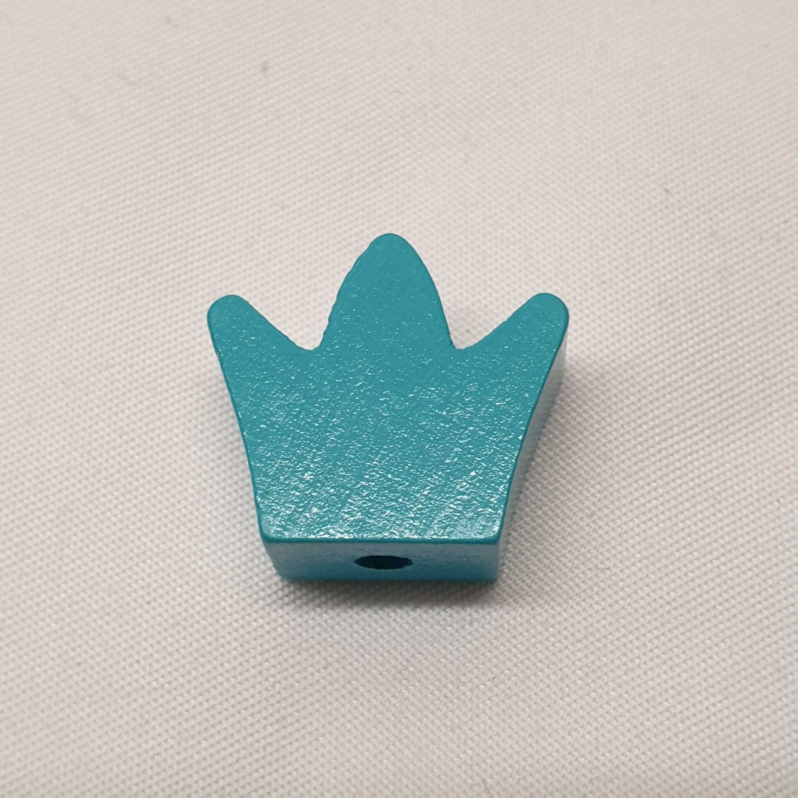 Motivperle Perle Motiv Krone Krönchen unifarben blau türkis MP329