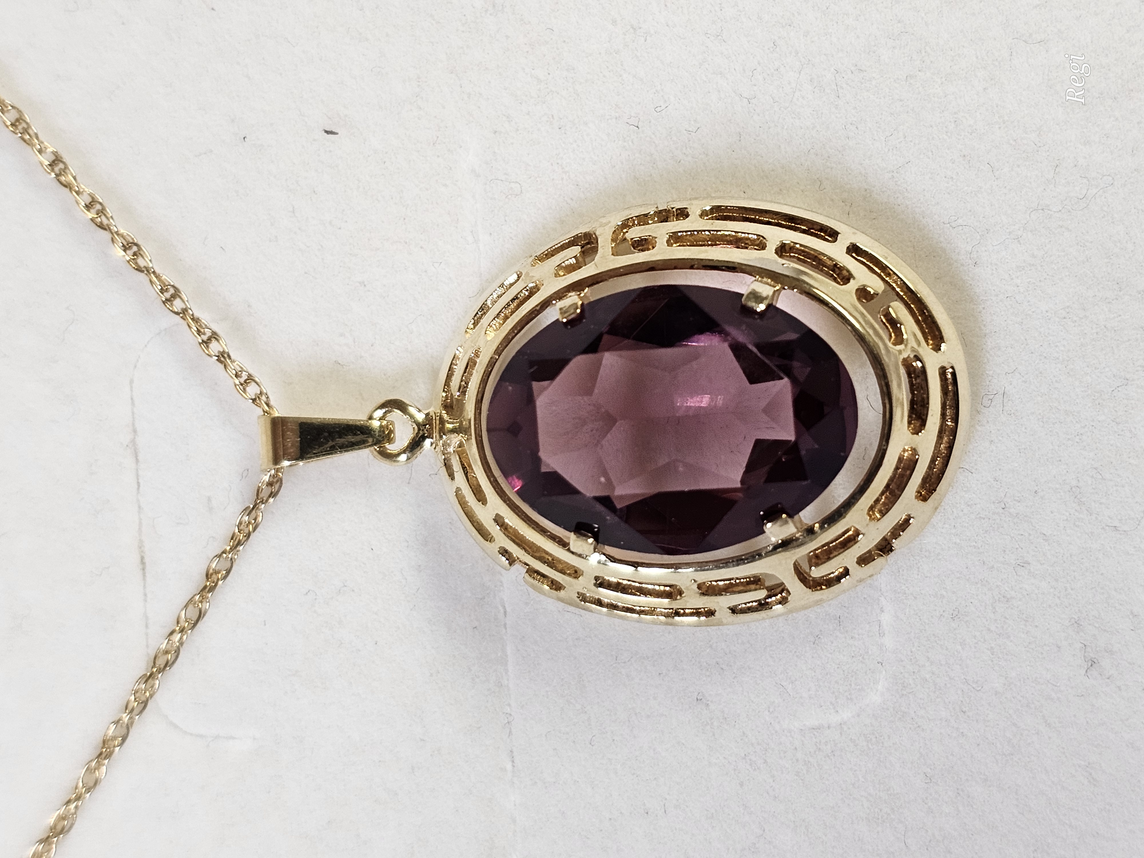 Nostalgischer Goldanhänger Anhänger ohne Kette Gold 333 Amethyst Design Vintage elegant GAN236