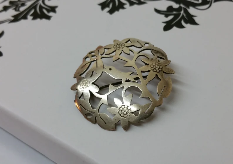 Anstecknadel Brosche Vogel edel Shabby Vintage Nostalgie selten rar SB163